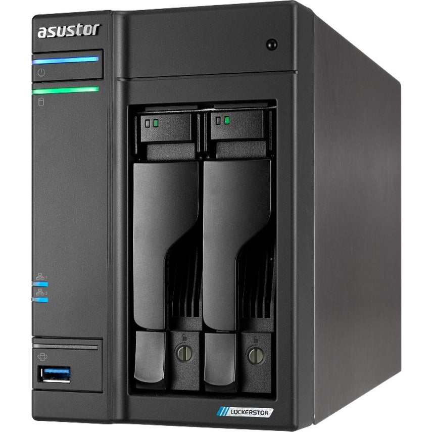 ASUSTOR AS6702T Lockerstor 2 SAN/NAS Storage System, Quad-core, 4GB RAM, 2x 2.5"/3.5" Bays, HDMI, 2x USB 3.2 Gen 2 Ports