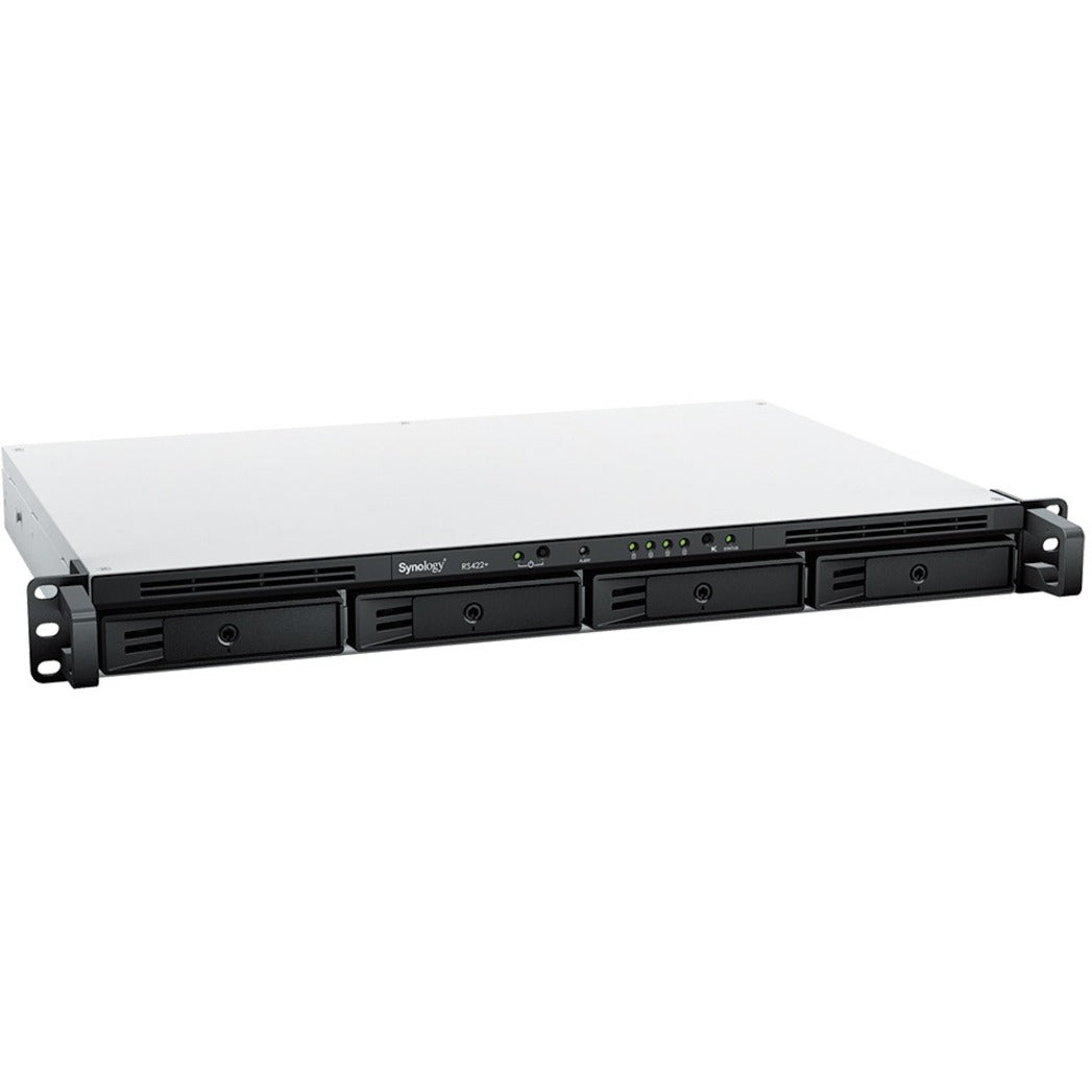 Synology RS422++ RackStation SAN/NAS Storage System, Dual-core Ryzen R1600, 2GB DDR4, 4-Bay, 1U Rack-mountable