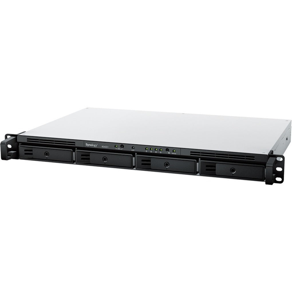 Synology RS422++ RackStation SAN/NAS Storage System, Dual-core Ryzen R1600, 2GB DDR4, 4-Bay, 1U Rack-mountable