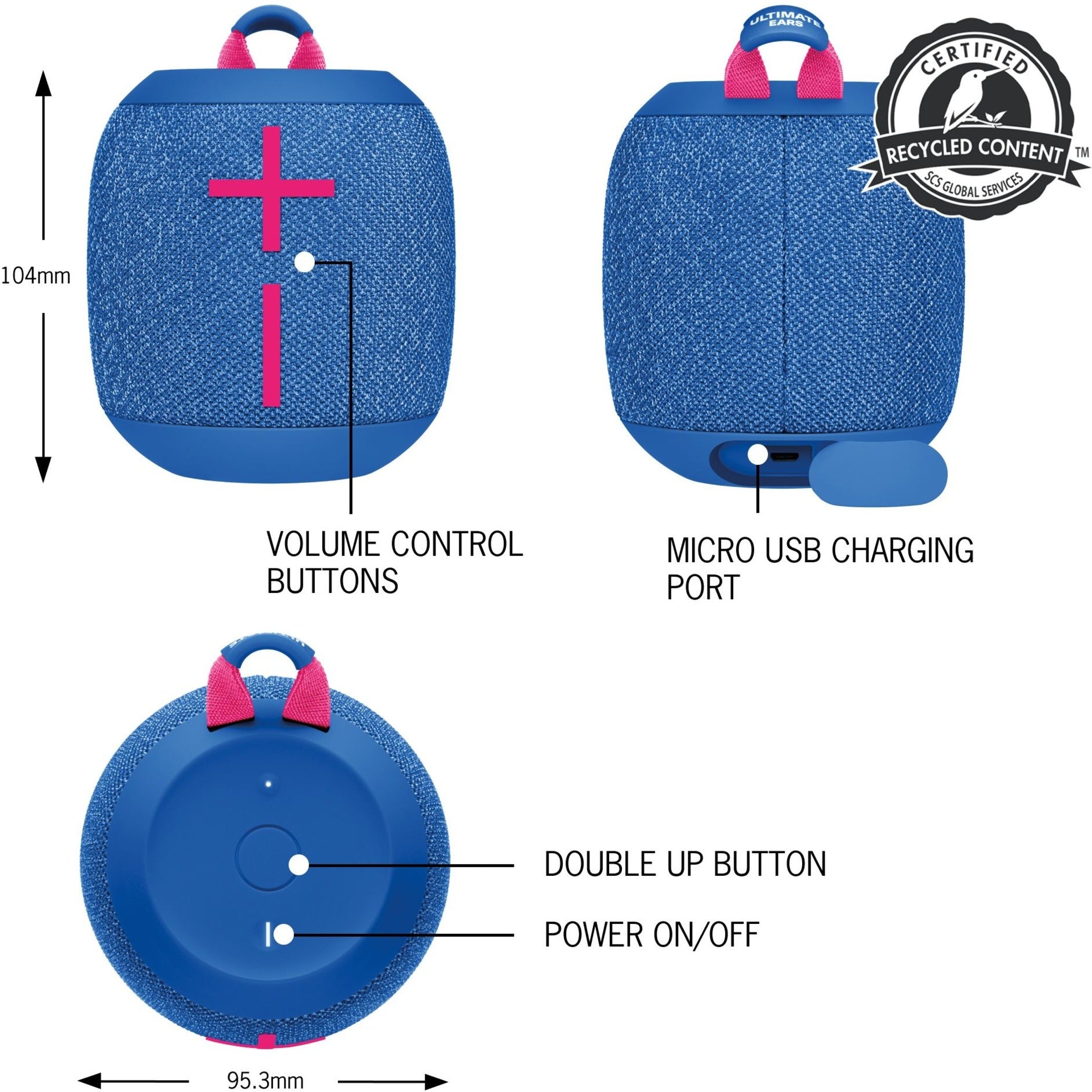 Ultimate Ears WONDERBOOM Portable Bluetooth Speaker System, 360