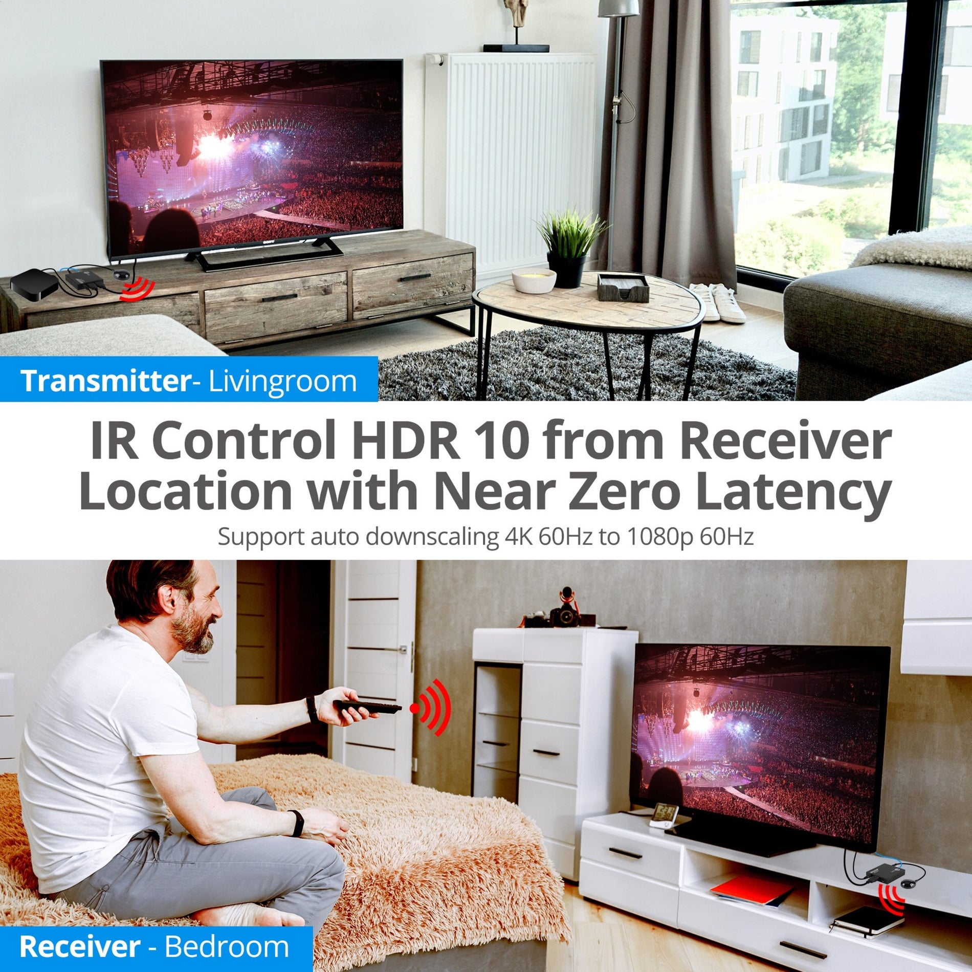 SIIG CE-H27D11-S1 4K 60Hz HDMI Over Cat6 Extender with Loopout & IR, Transmitter/Receiver