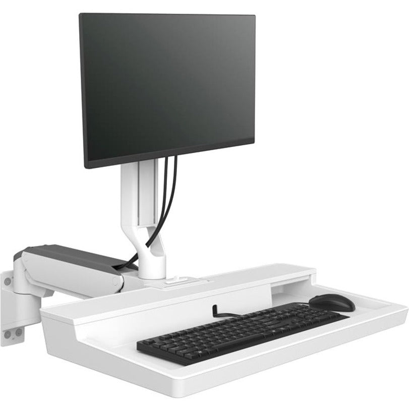 Ergotron 45-621-251 CareFit Combo Arm Snow, Foldable, 180° Pan, Durable, 25° Tilt, 360° Panning, 360° Rotation, 90° Tilt, Monitor Keyboard Mouse LCD Display Mounting Arm