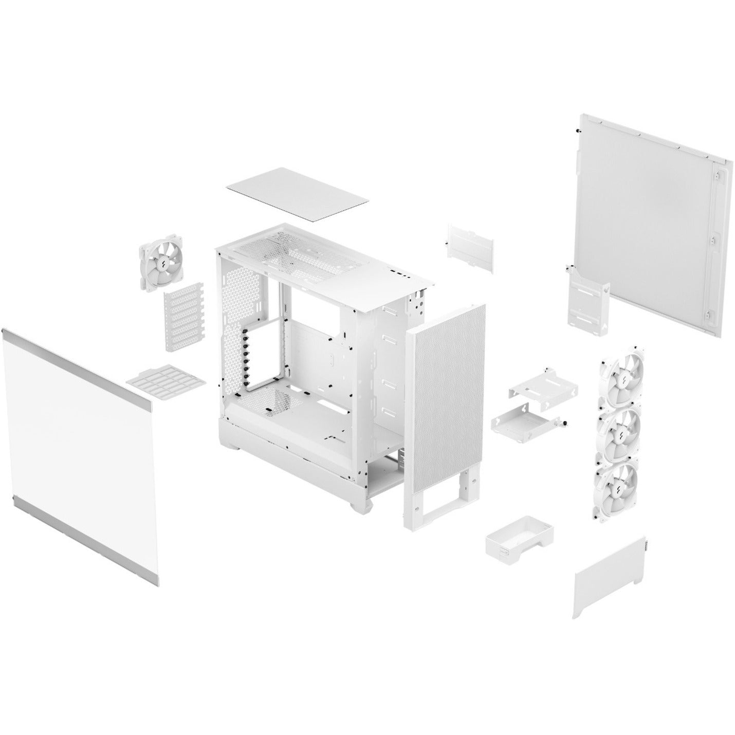 Fractal Design FD-C-POR1X-01 Pop XL Air RGB Computer Case, Tower, White, 4.72" Fans, Steel, Tempered Glass
