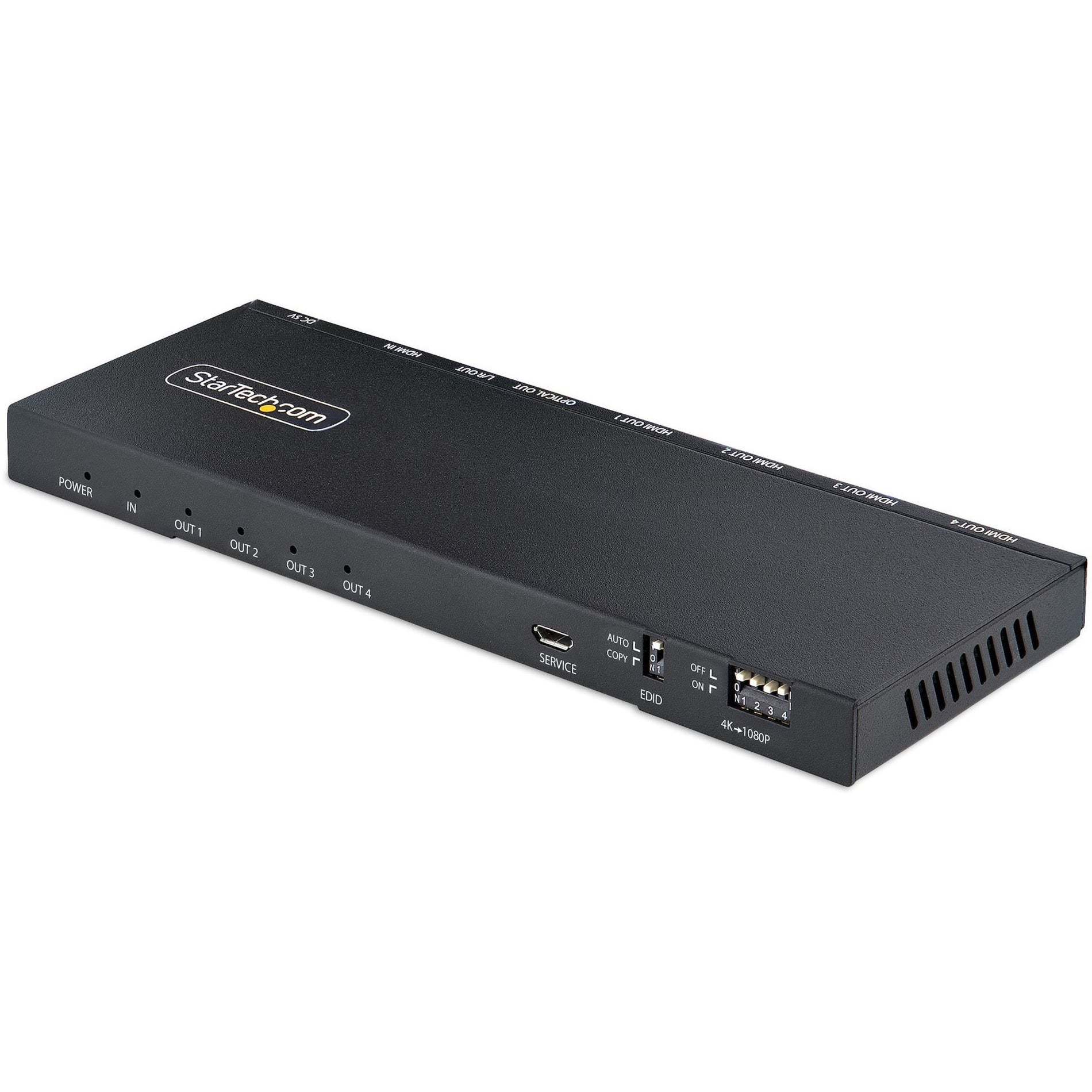 StarTech.com HDMI-SPLITTER-44K60S 4-port HDMI Video Splitter, 3840x2160 Resolution, 2 Year Warranty, USB Powered