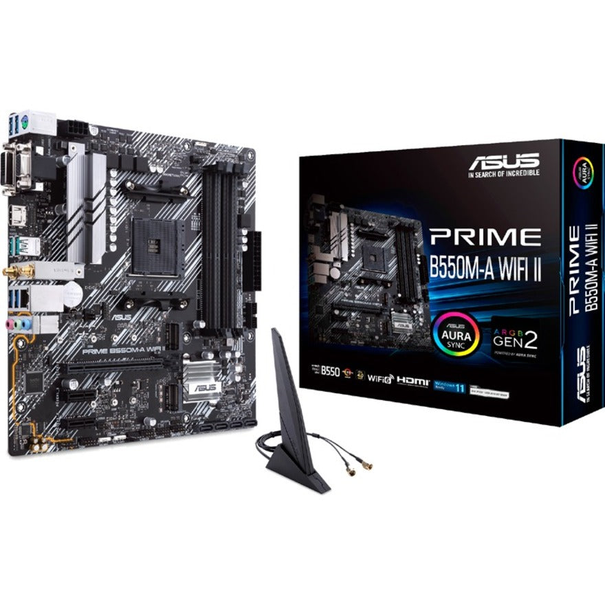 ASUS Prime B550M-A WIFI II Desktop Motherboard, AMD AM4 Socket