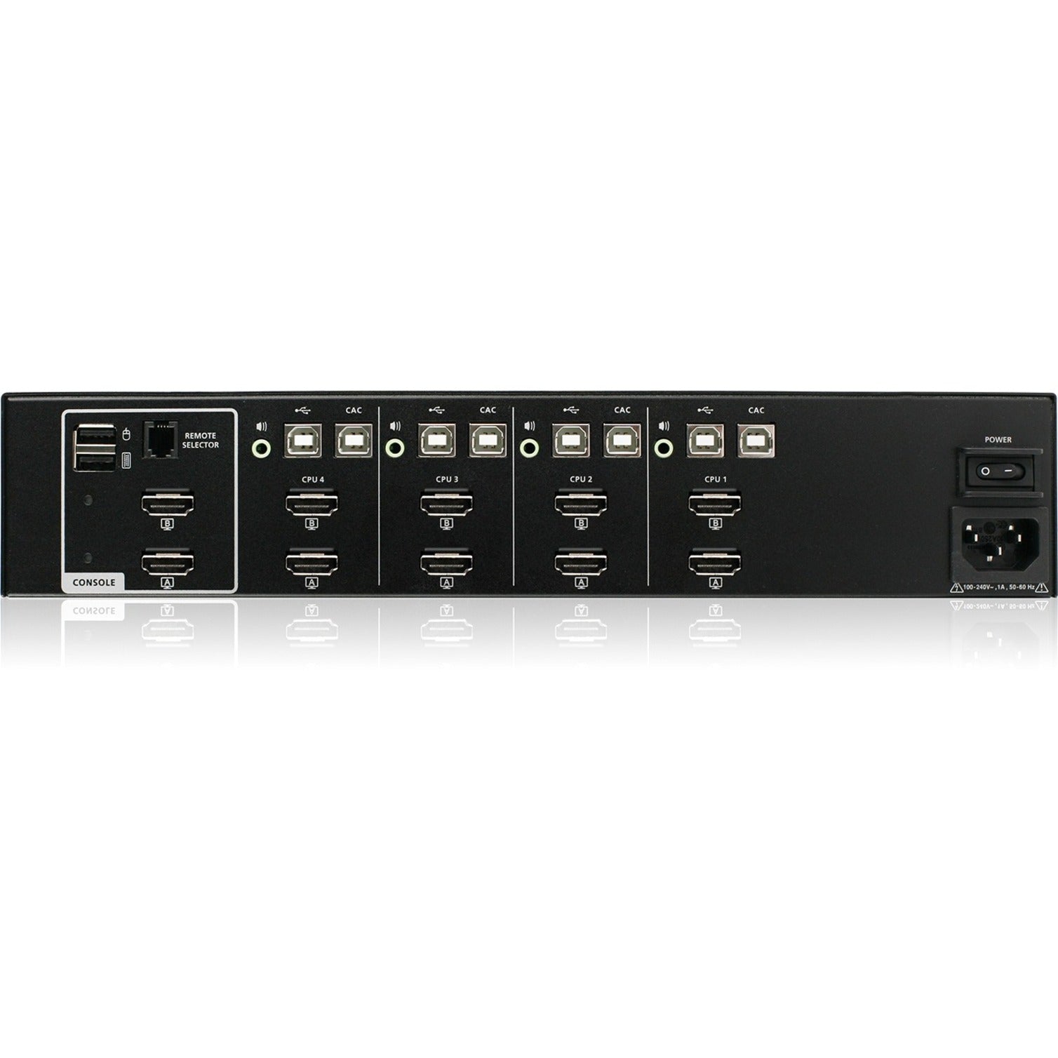 IOGEAR GCS1324TAA4C 4-Port Dual View HDMI Secure KVM with Audio and CAC Protection Profile v4.0, 3840 x 2160 Resolution, 3 Year Warranty