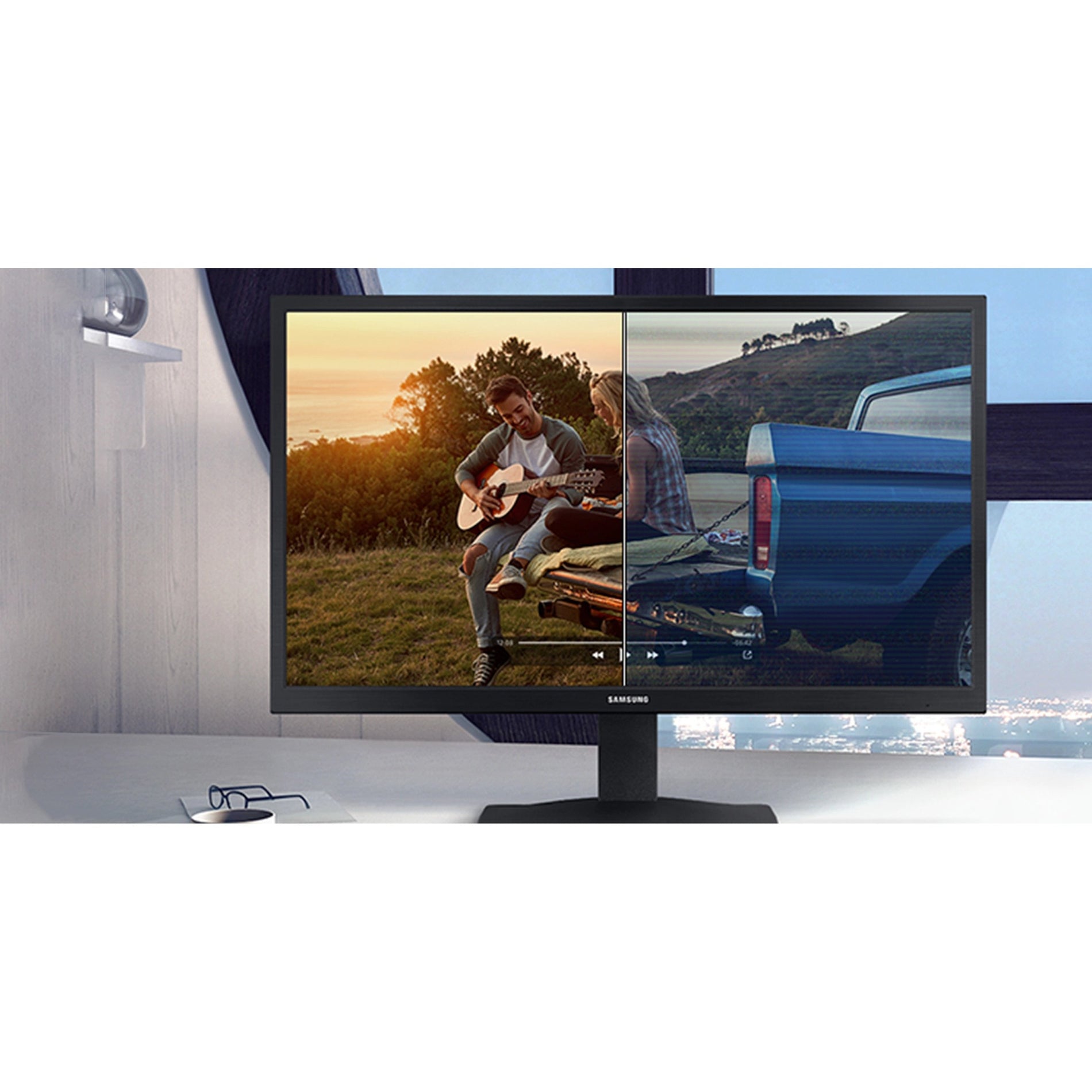 Samsung LS22A338NHNXZA Essential S22A338NHN 22" Full HD LCD Monitor, Flicker-free, Eye Saver Mode, 250 Nit Brightness, 72% NTSC Color Gamut, 16.7 Million Colors