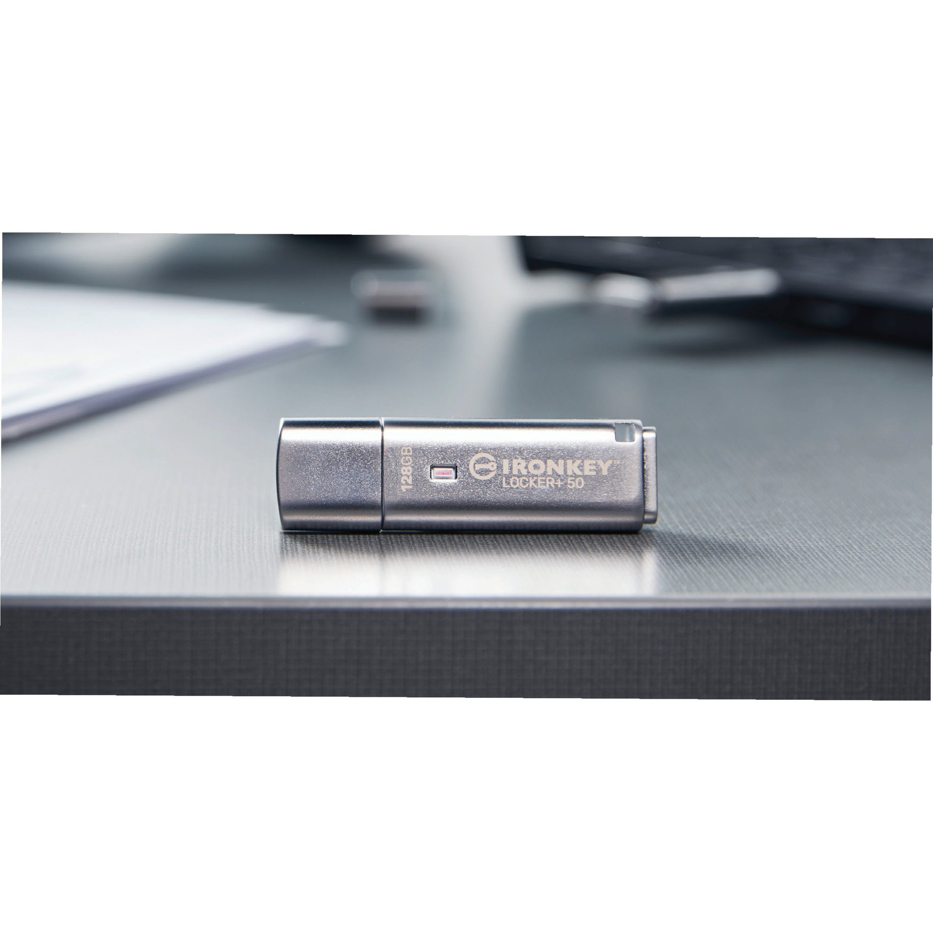IronKey IKLP50/128GB Locker+ 50 USB Flash Drive, 128GB Storage, Hardware Encryption
