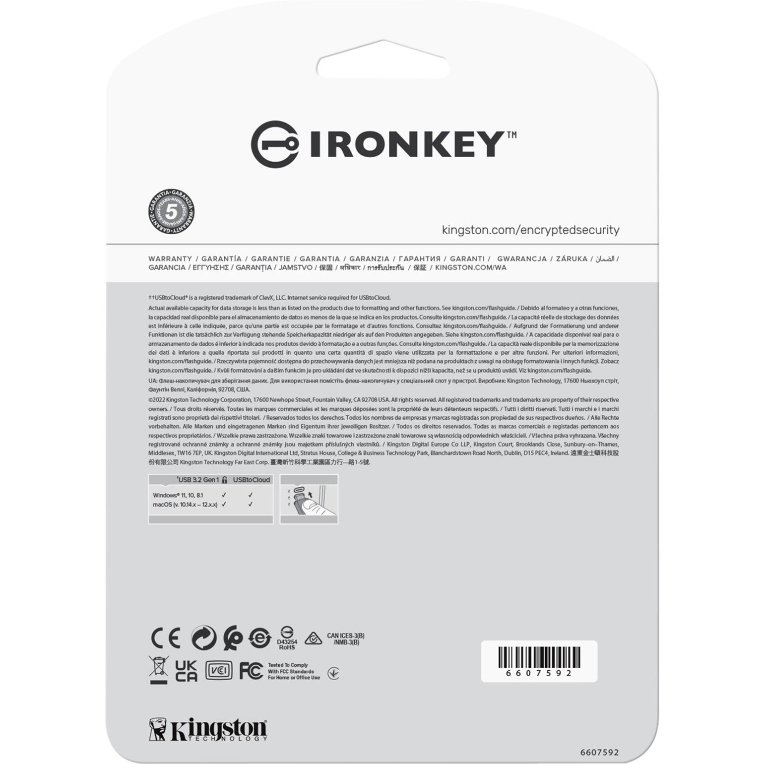 IronKey IKLP50/16GB Locker+ 50 USB Flash Drive, 16GB, Hardware Encryption, Password Protection