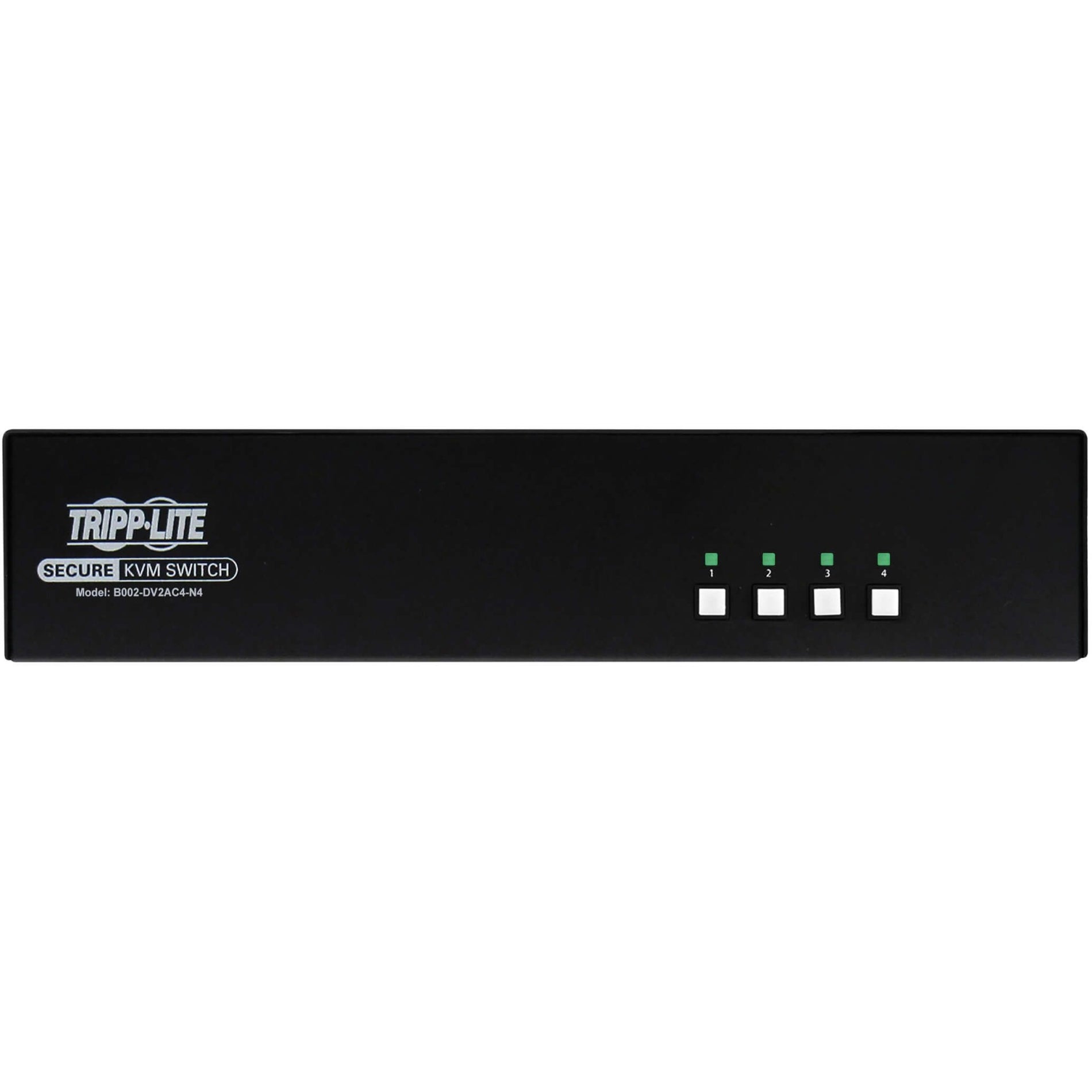 Tripp Lite B002-DV2AC4-N4 Secure KVM Switch, 4-Port, Dual Head, DVI to DVI, NIAP PP4.0, Audio, CAC, TAA