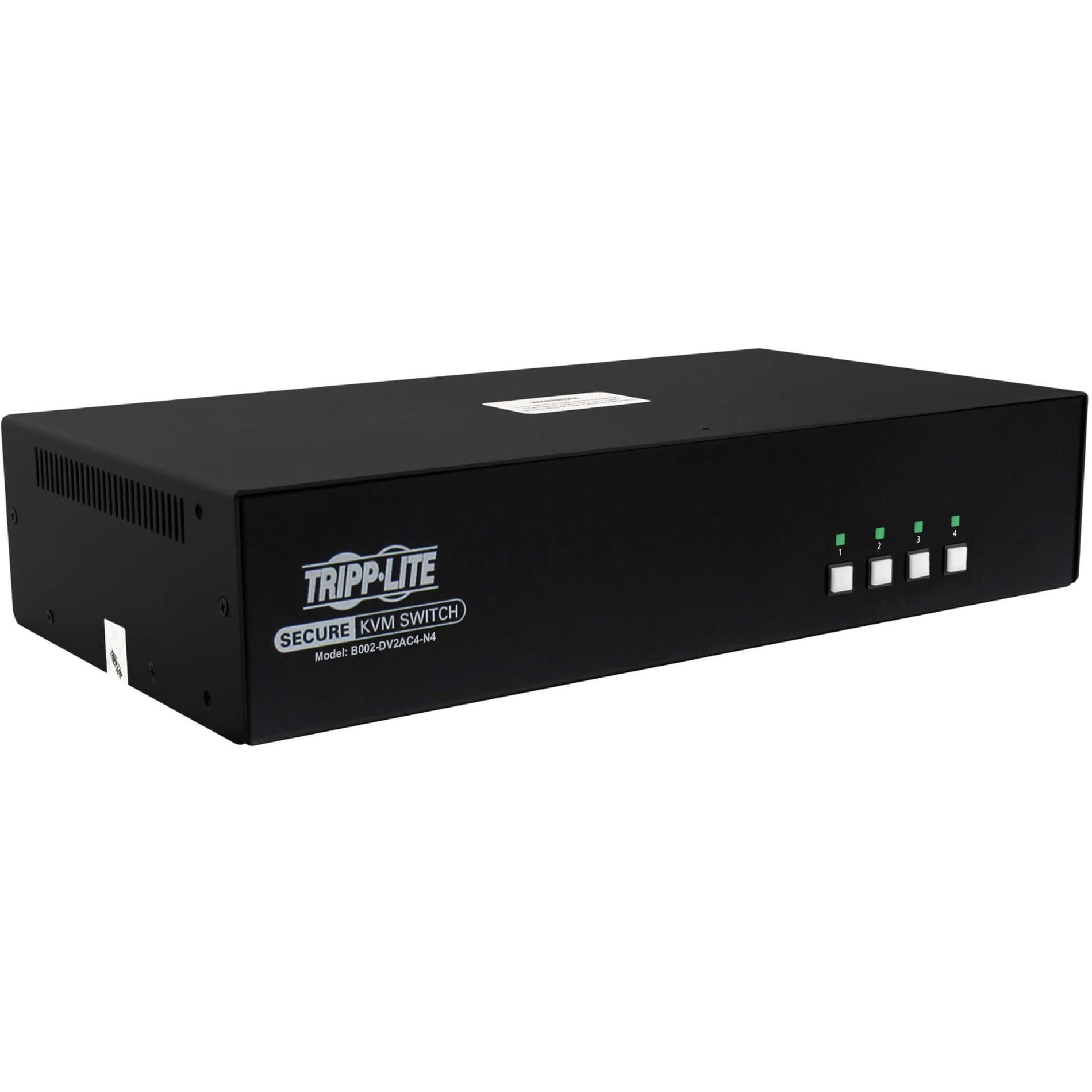 Tripp Lite B002-DV2AC4-N4 Secure KVM Switch, 4-Port, Dual Head, DVI to DVI, NIAP PP4.0, Audio, CAC, TAA