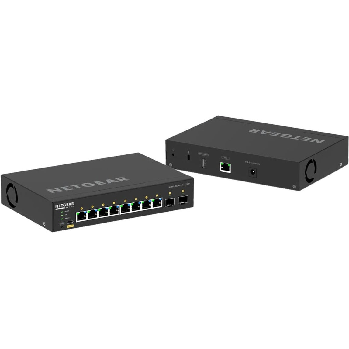 Netgear GSM4210PX-100NAS AV Line M4250 Ethernet Switch, 8-Port Gigabit PoE+, 10GBase-T/10GBase-X, Fanless