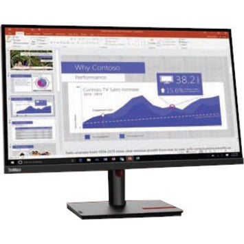 Lenovo 63A9GAR1US ThinkVision T27p-30 Widescreen LCD Monitor, 27", 4K UHD, 99% sRGB, USB-C, HDMI, DisplayPort