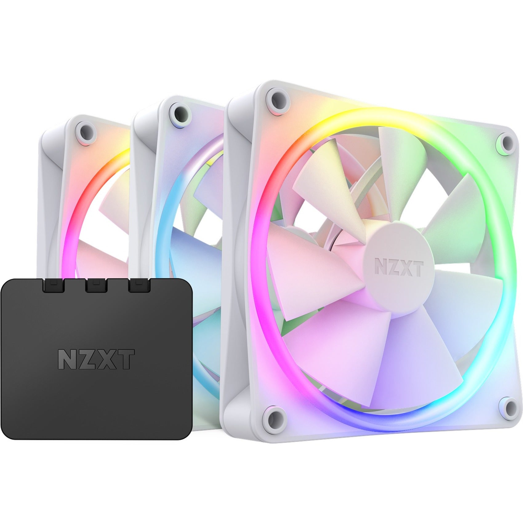 NZXT RF-R12TF-W1 F120 RGB Triple Pack, 120mm RGB Fans, Triple White