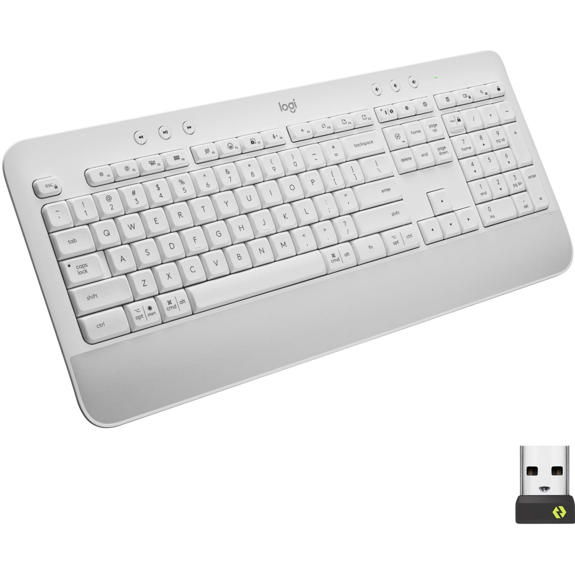 Logitech 920-010962 Signature K650 (Off-white) Wireless Comfort Keyboard, Full-size, Bluetooth/RF, Wrist Rest