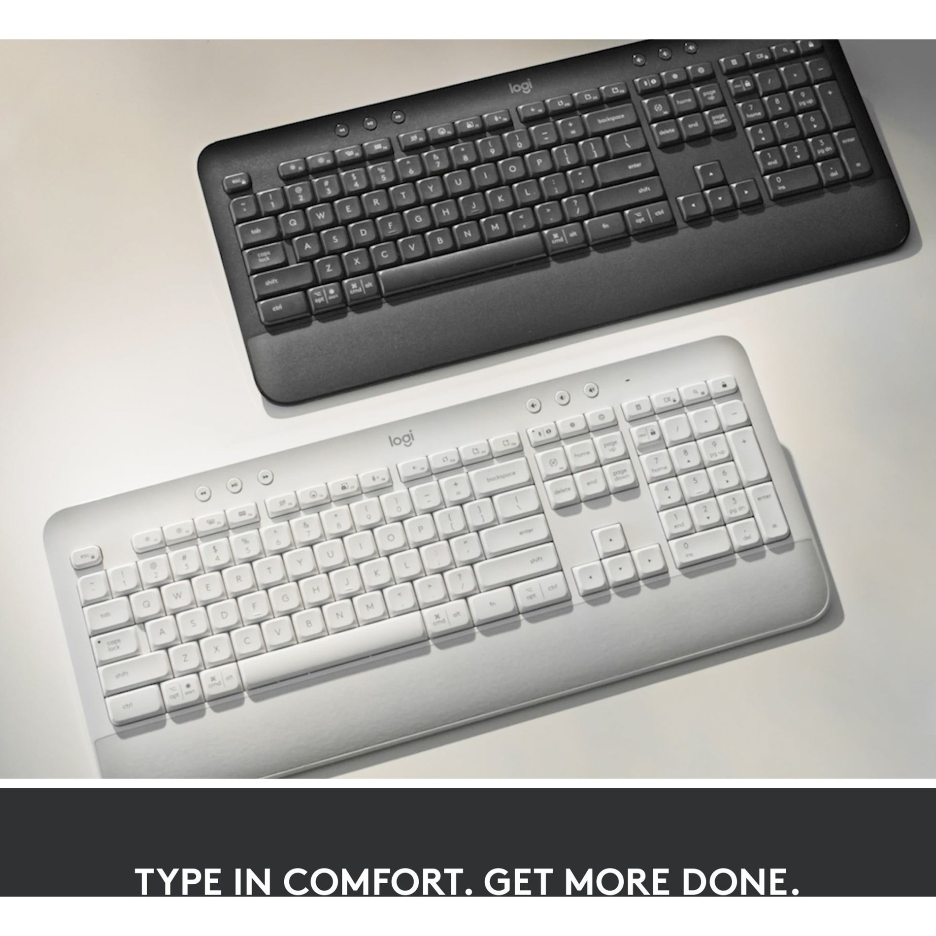 Logitech 920-010908 Signature K650 (Graphite) Wireless Comfort Keyboard, Full-size, Bluetooth/RF, Battery Indicator