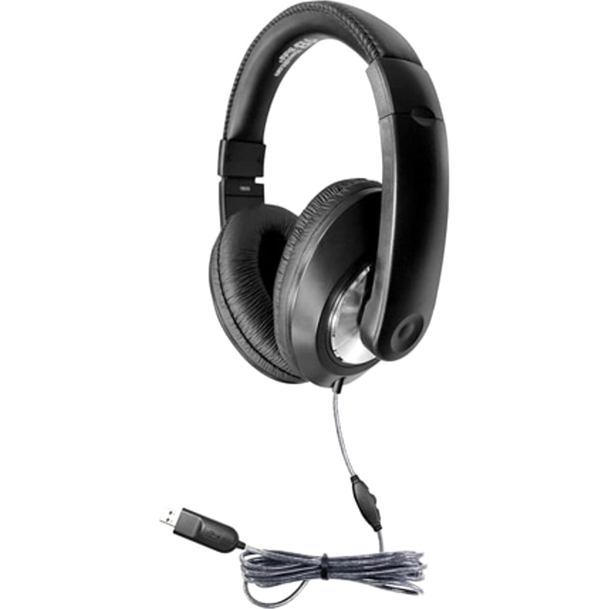 Hamilton Buhl ST1BKU Smart-Trek Deluxe Stereo Headphone With In-Line Volume Control And USB Plug, Comfortable, Durable, Noise Isolation