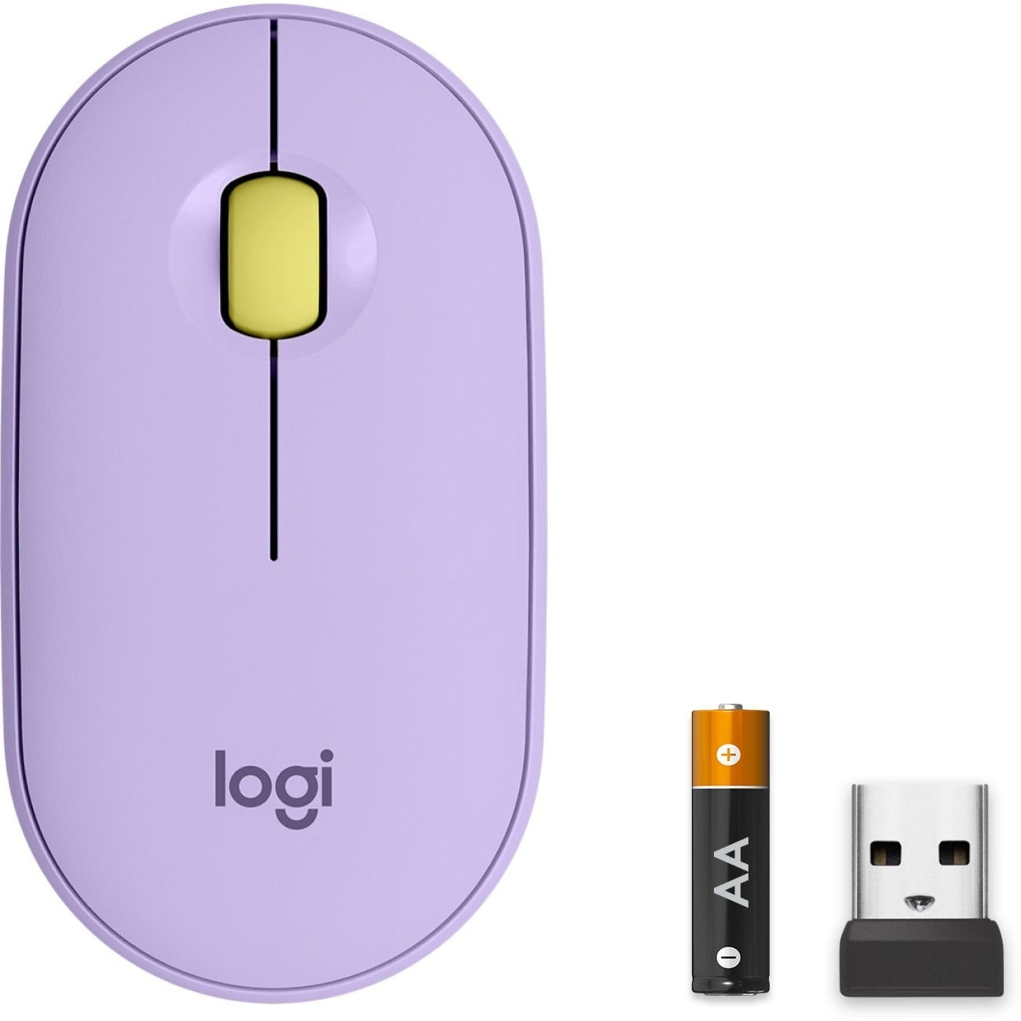 Logitech 910-006659 Pebble M350 Wireless Mouse, Lavender Lemonade, 1000 dpi, 2.4 GHz [Discontinued]