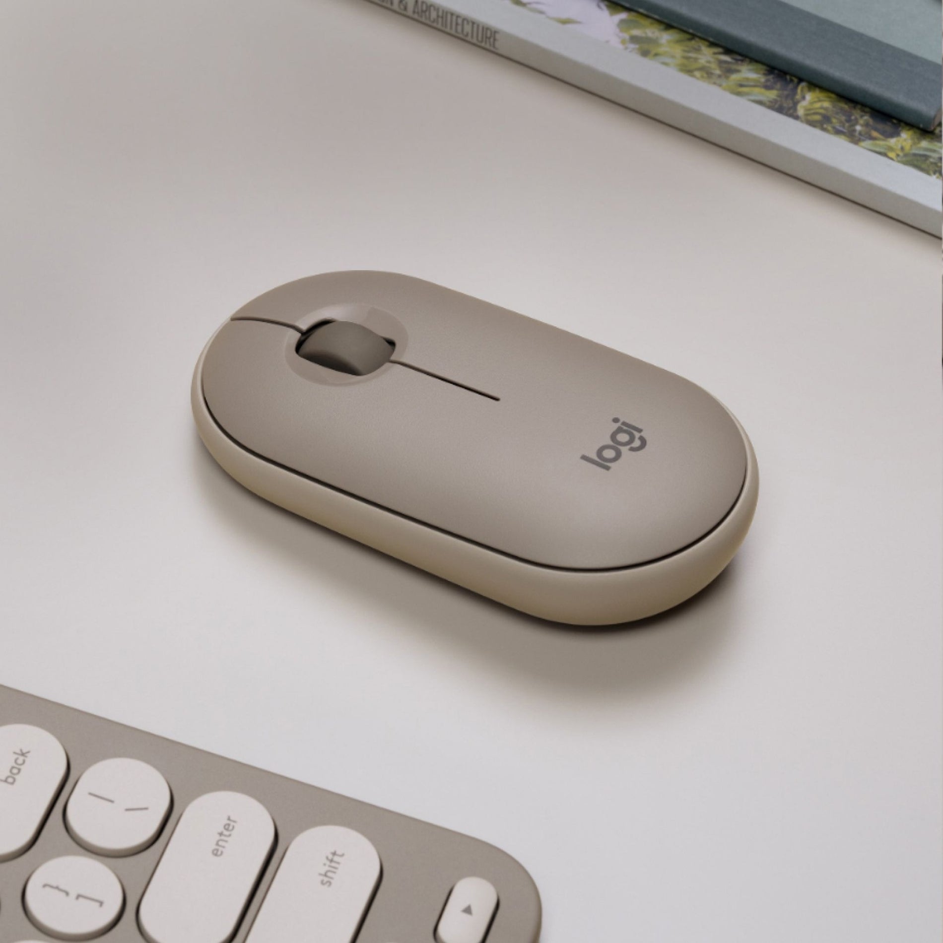 Logitech 910-006658 Pebble M350 Wireless Mouse, Sand, 2.4 GHz, 1000 dpi [Discontinued]