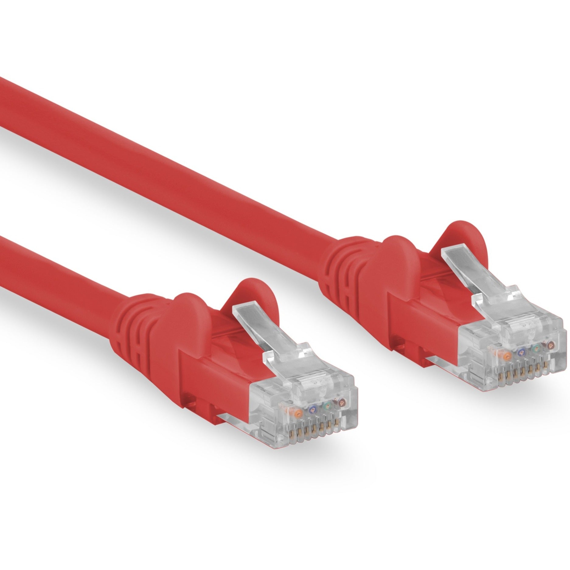 Rocstor Y10C419-RD Cat.6 Network Cable, 15 ft, 10 Gbit/s, PoE, Snagless, Red