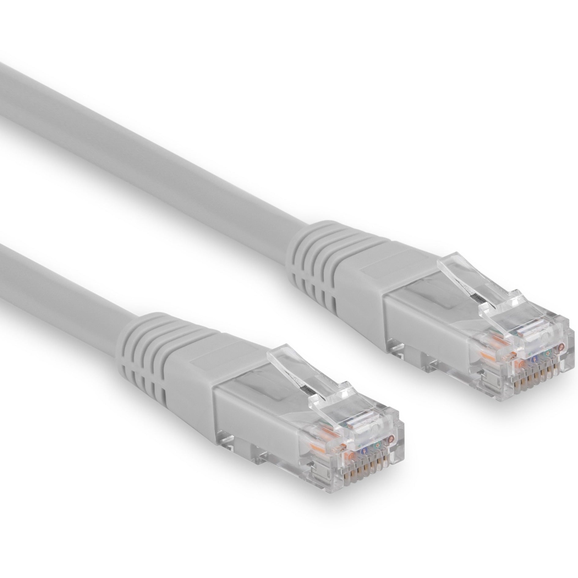 Rocstor Y10C424-GY Cat.6 Network Cable, 20 ft, 10 Gbit/s, Molded Boot, Gray
