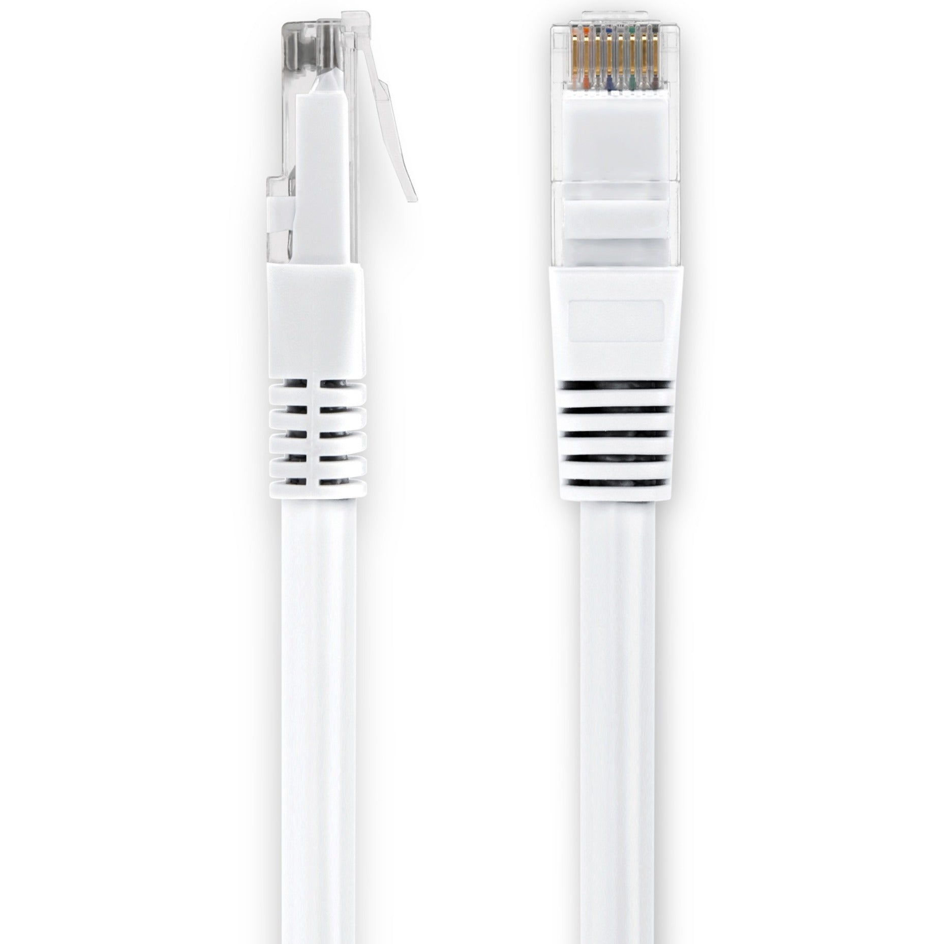 Rocstor Y10C461-WT Cat.6 Network Cable, 50 ft, 10 Gbit/s, PoE, Molded Boot, White