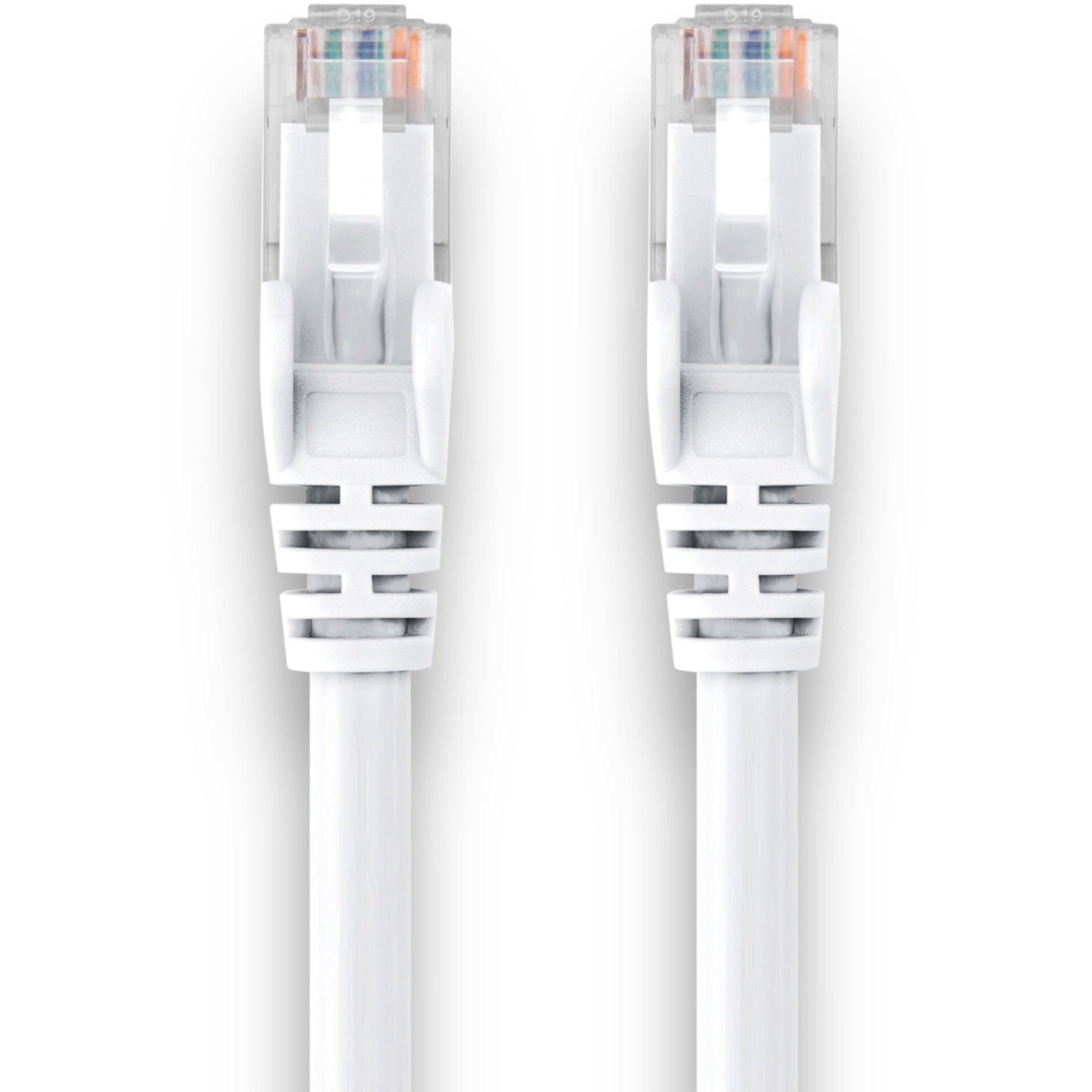Rocstor Y10C446-WT Cat.6 Network Cable, 25 ft, 10 Gbit/s, PoE, Stranded, Snagless