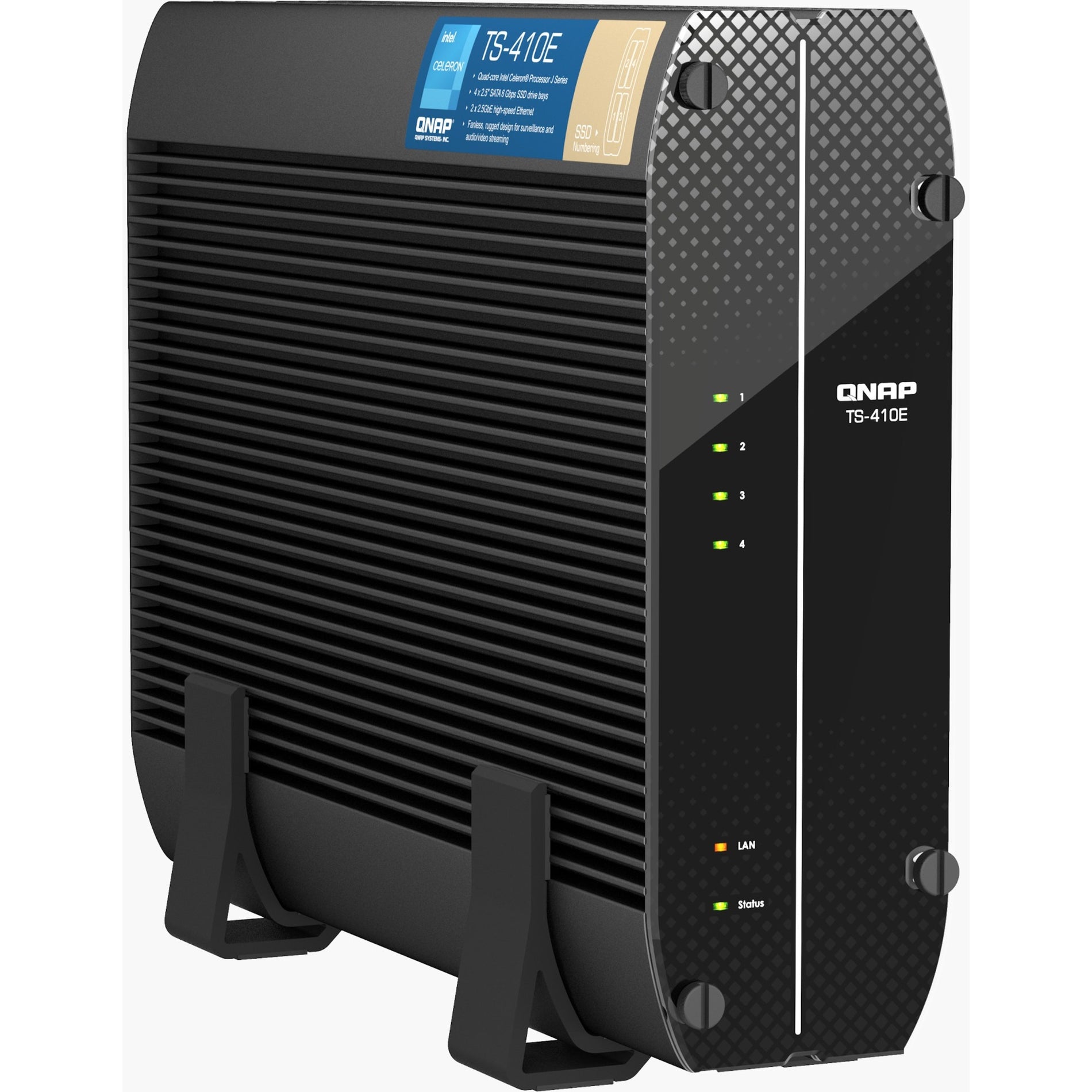 QNAP TS-410E-8G-US TS-410E-8G SAN/NAS Storage System, 8GB Memory, 4-Bay, QTS 5.0.0, 3-Year Warranty