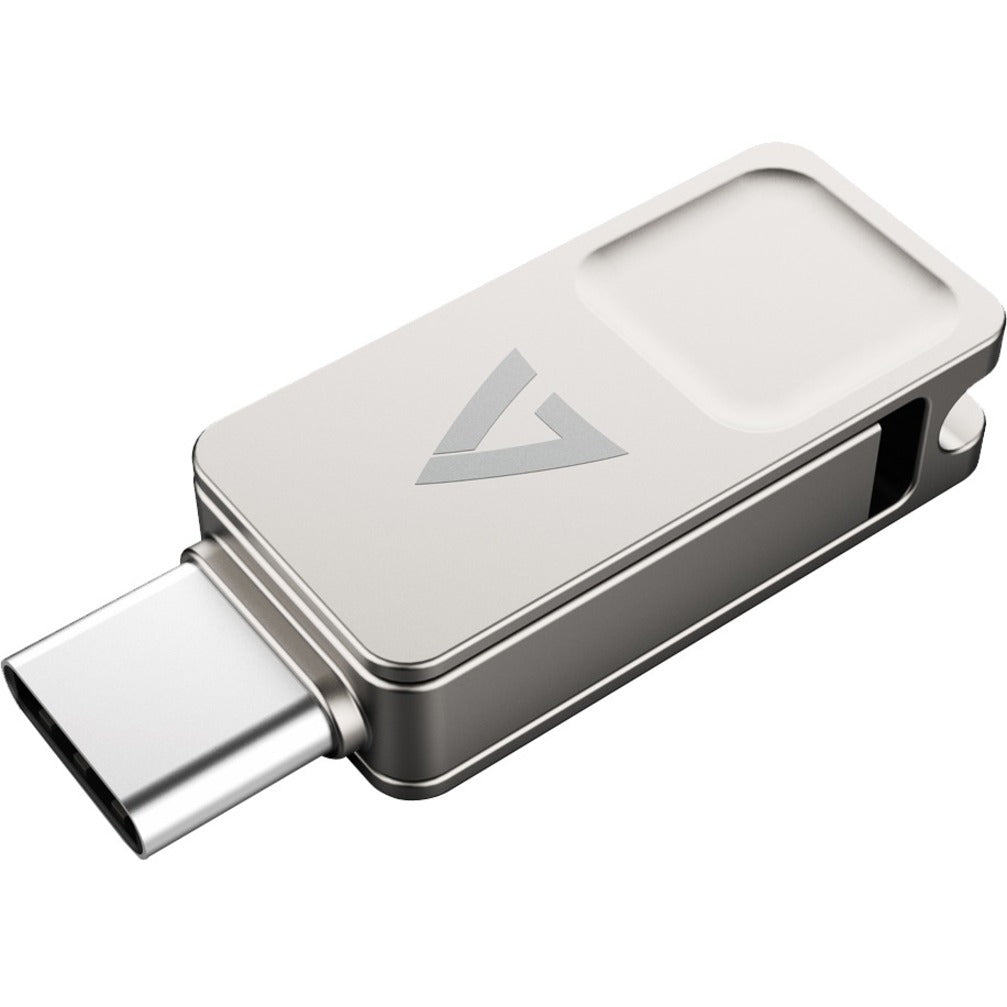 V7 VF364GTC Type C Dual-Purpose Flash Drive USB-A 3.2 64GB, Fast Data Transfer and Easy File Sharing