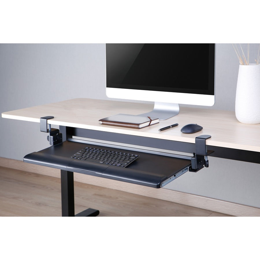 Kantek KT175 Desk Clamp Tilting Keyboard Tray, Sturdy, Ergonomic, Black