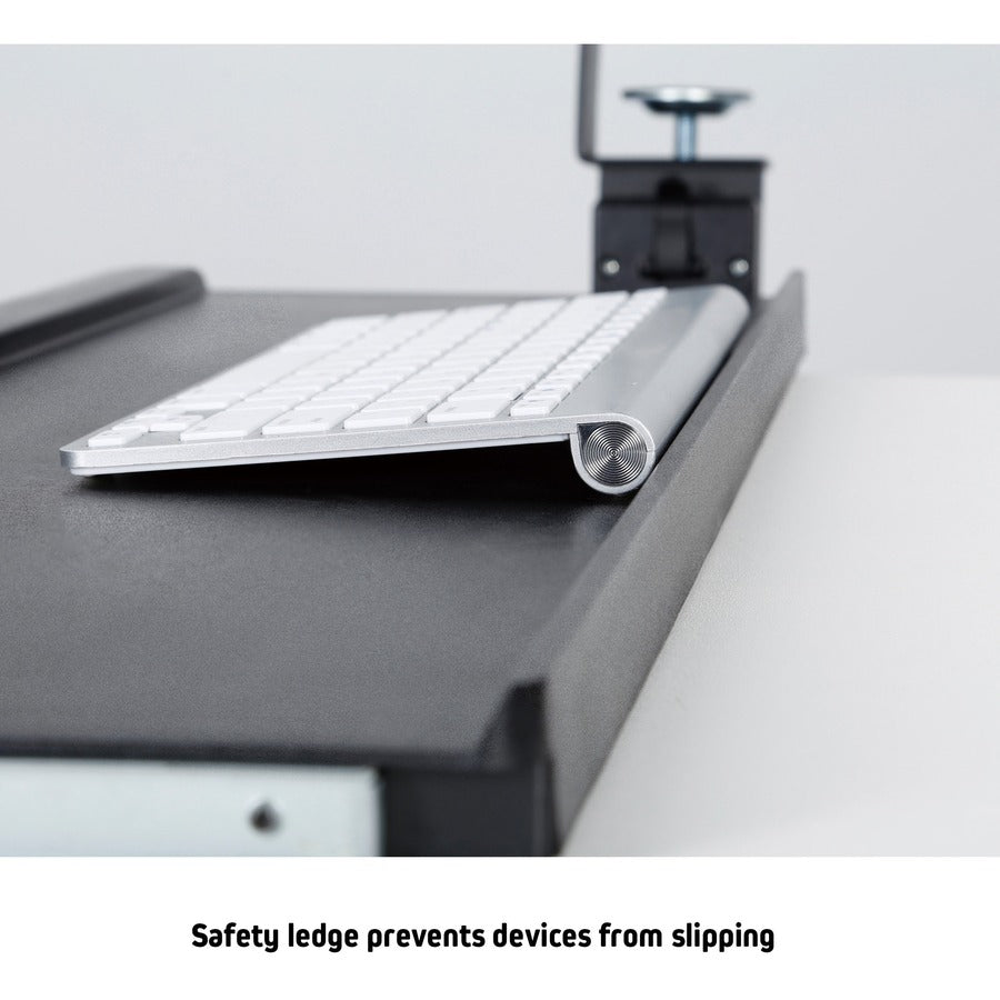 Kantek KT175 Desk Clamp Tilting Keyboard Tray, Sturdy, Ergonomic, Black