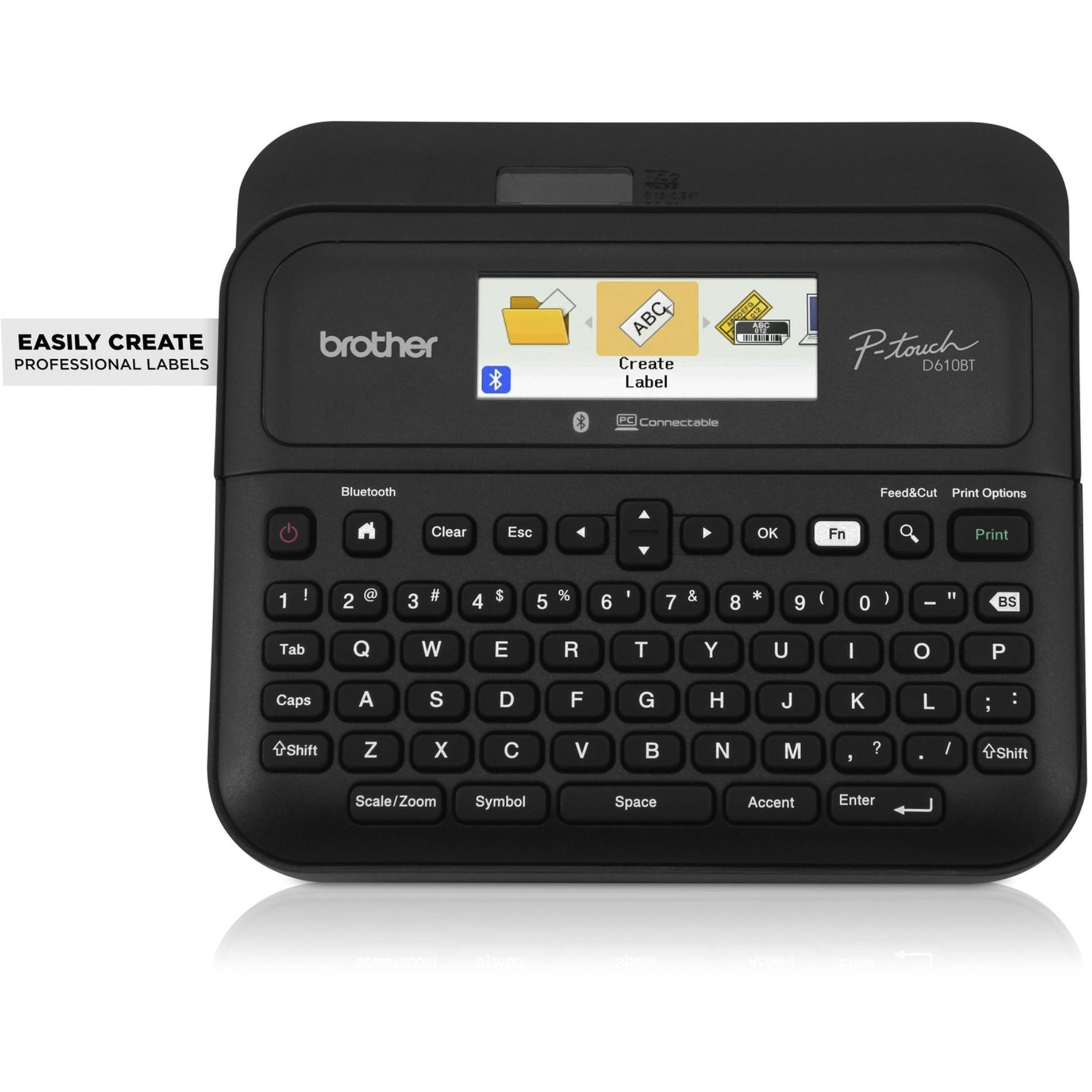 Brother P-Touch PT-D610BTVP Business Professional Connected Label Maker With Bluetooth (PTD610BTVP), 2 Year Limited Warranty, QWERTY, LCD Display, Battery/Power Adapter, Mac/PC Supported