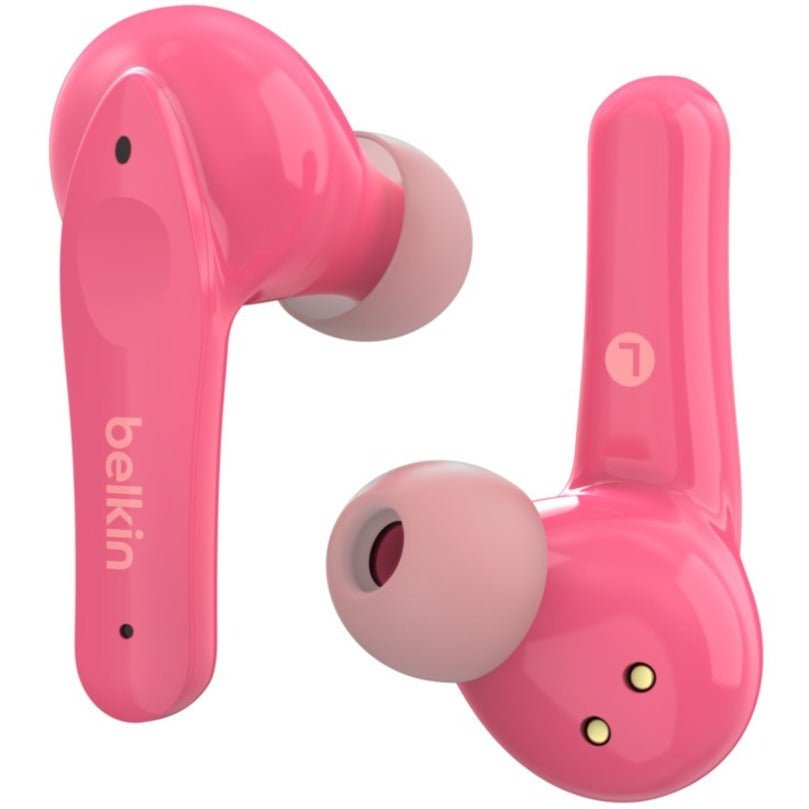 Belkin PAC003BTPK SOUNDFORM Nano Wireless Earbuds for Kids, Rechargeable Battery, Touch Control, Pink