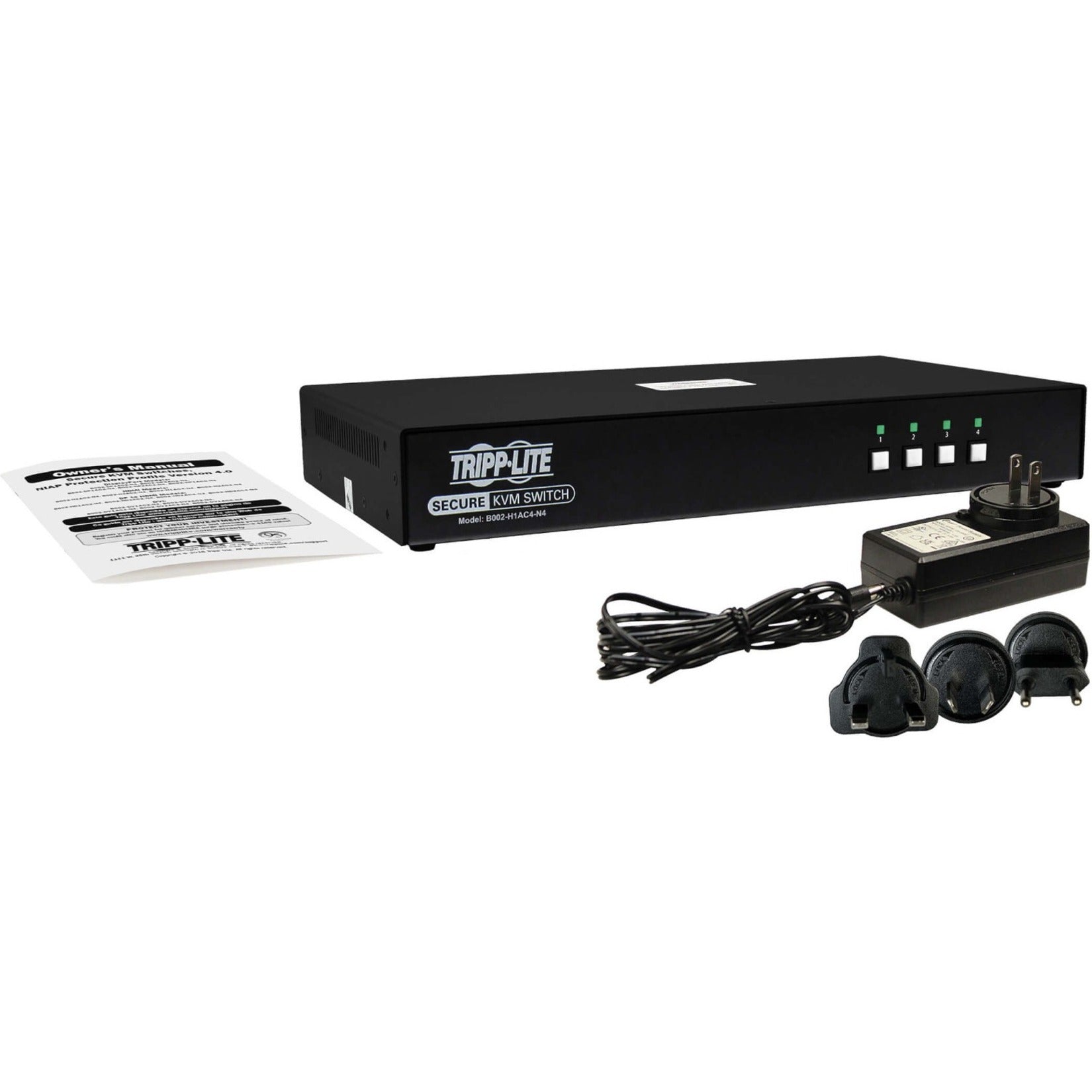 Tripp Lite B002-HD1AC4-N4 Secure KVM Switch, 4-Port, Single Head, DP to HDMI (X4), 4K, NIAP PP4.0, Audio