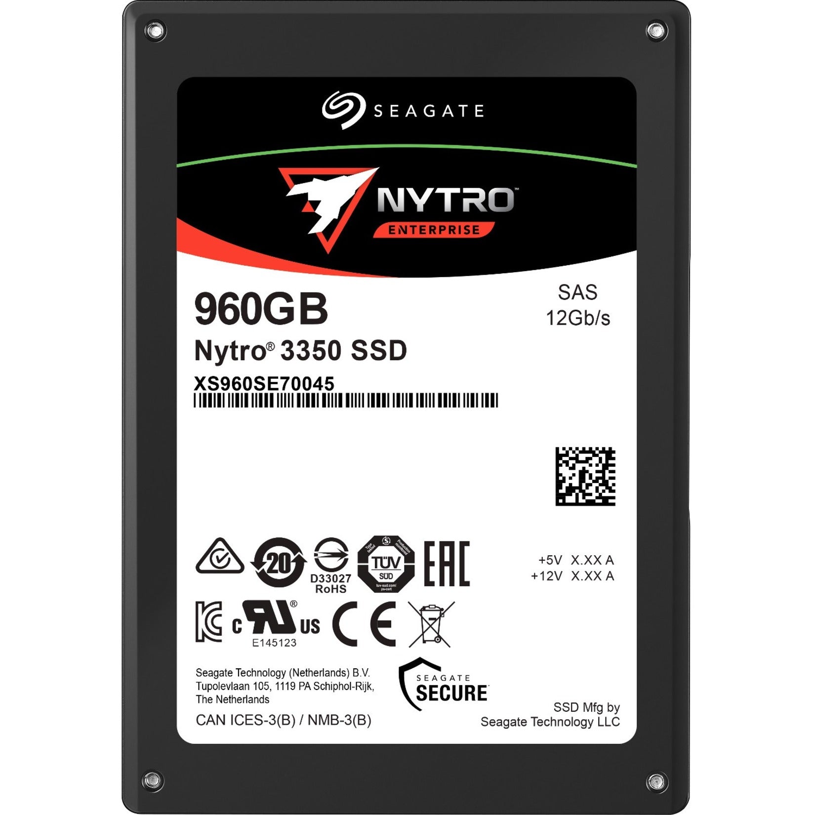 Seagate XS960SE70045 Nytro 3350 Solid State Drive, 960GB, 12Gb/s SAS, 5 Year Warranty