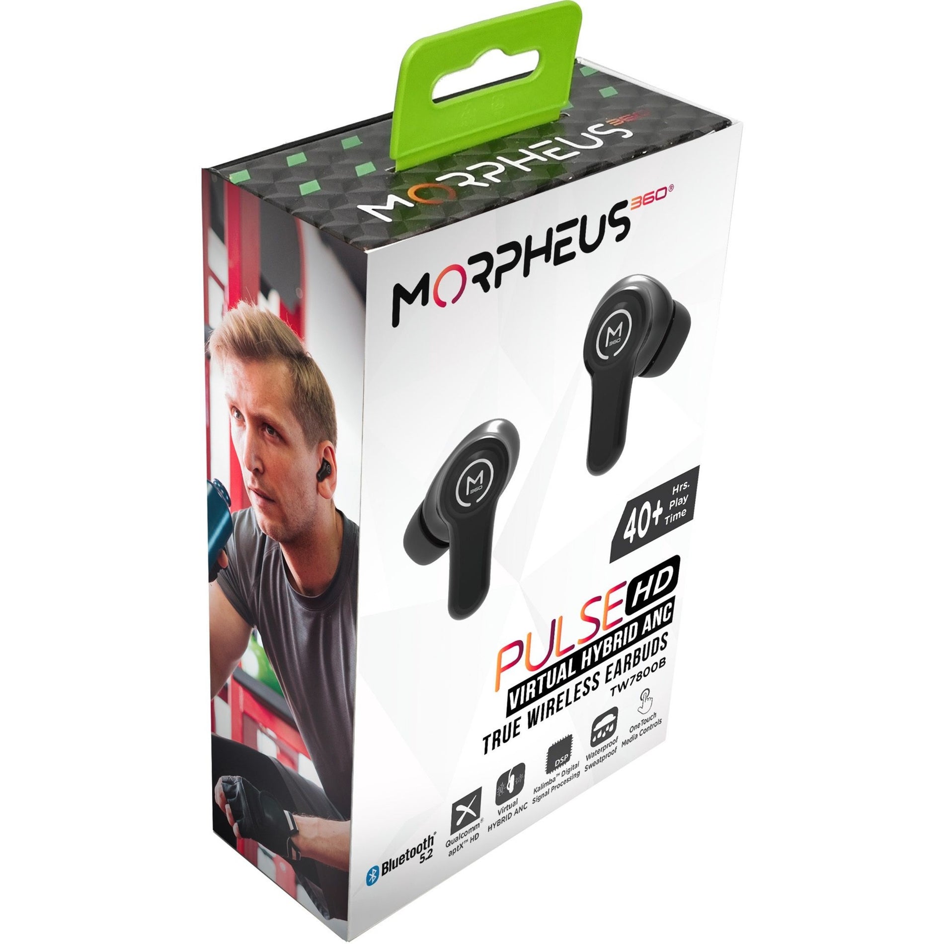 Morpheus 360 TW7800B PUlSE HD True Wireless Earbuds, Virtual Hybrid ANC, Bluetooth 5.2, Black [Discontinued]