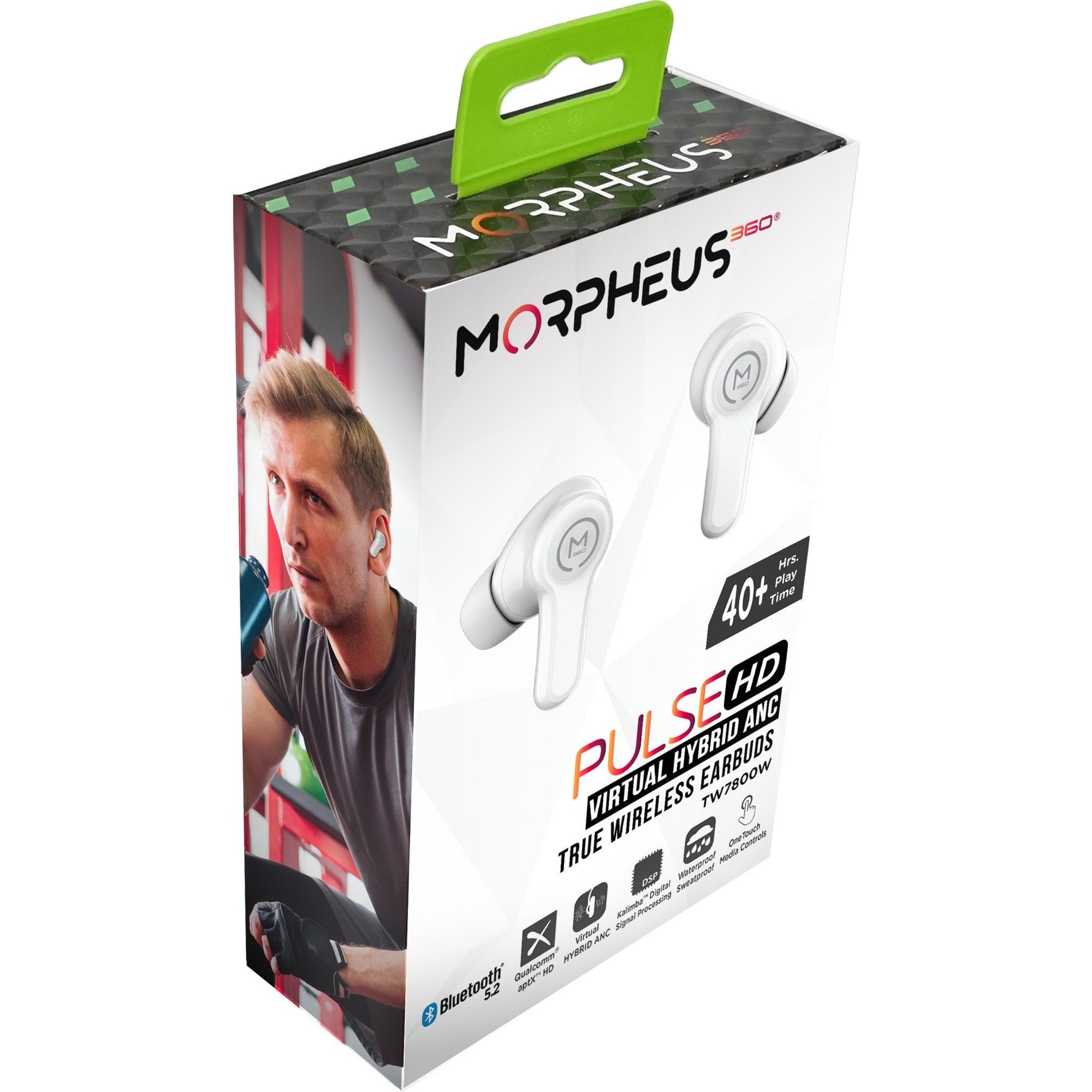 Morpheus 360 TW7800W PUlSE HD Virtual Hybrid ANC True Wireless Earbuds, Bluetooth 5.2, White