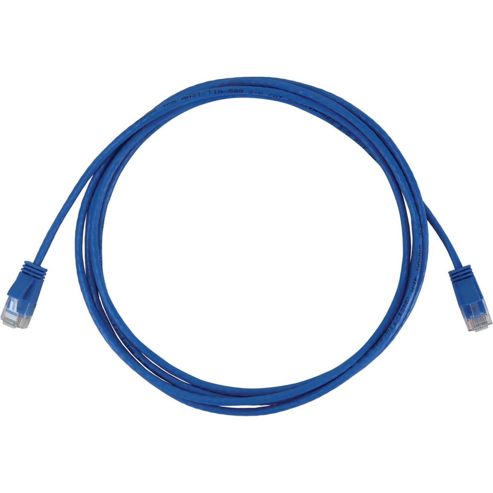Tripp Lite N261-S6N-BL Cat6a UTP Patch Network Cable, 10G PoE, Blue 6in