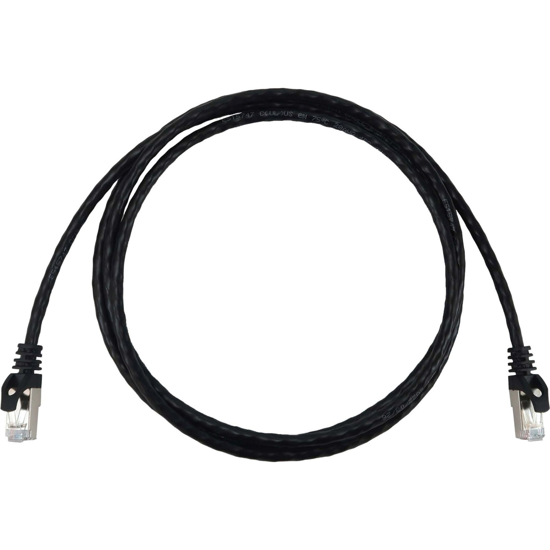 Tripp Lite N262-S07-BK Cat6a STP Patch Network Cable, 7ft, 10G, Snagless, Shielded, Black