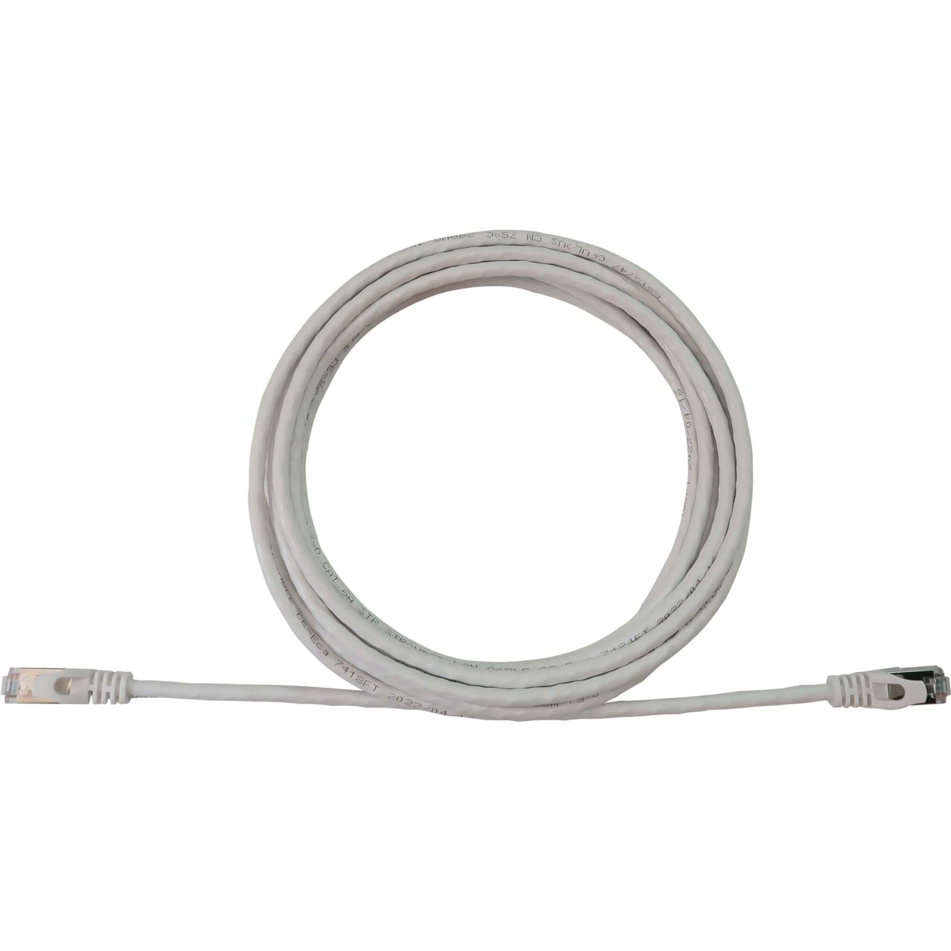Tripp Lite N262-S10-WH Cat6a STP Patch Network Cable, 10ft, Snagless Shielded Slim 10G Ethernet Cable
