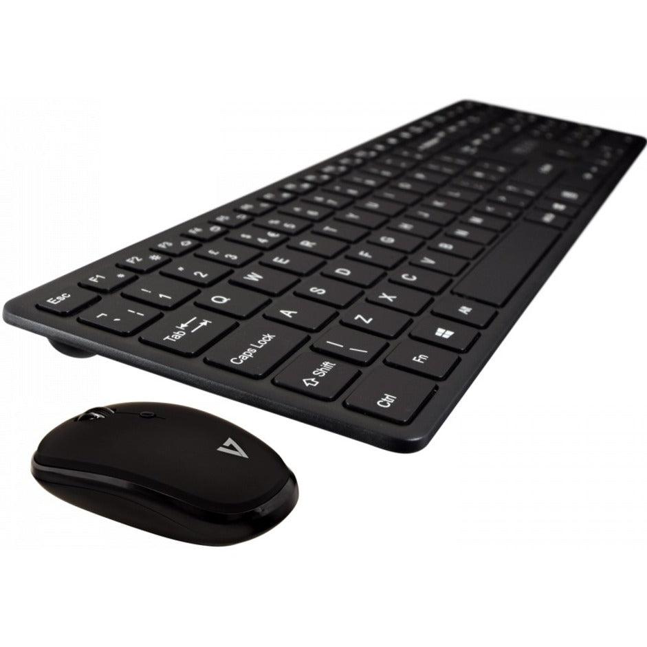 V7 CKW550USBT Bluetooth Slim Keyboard and Mouse Combo, 2-Year Warranty, English (US) Layout, Wireless Connectivity