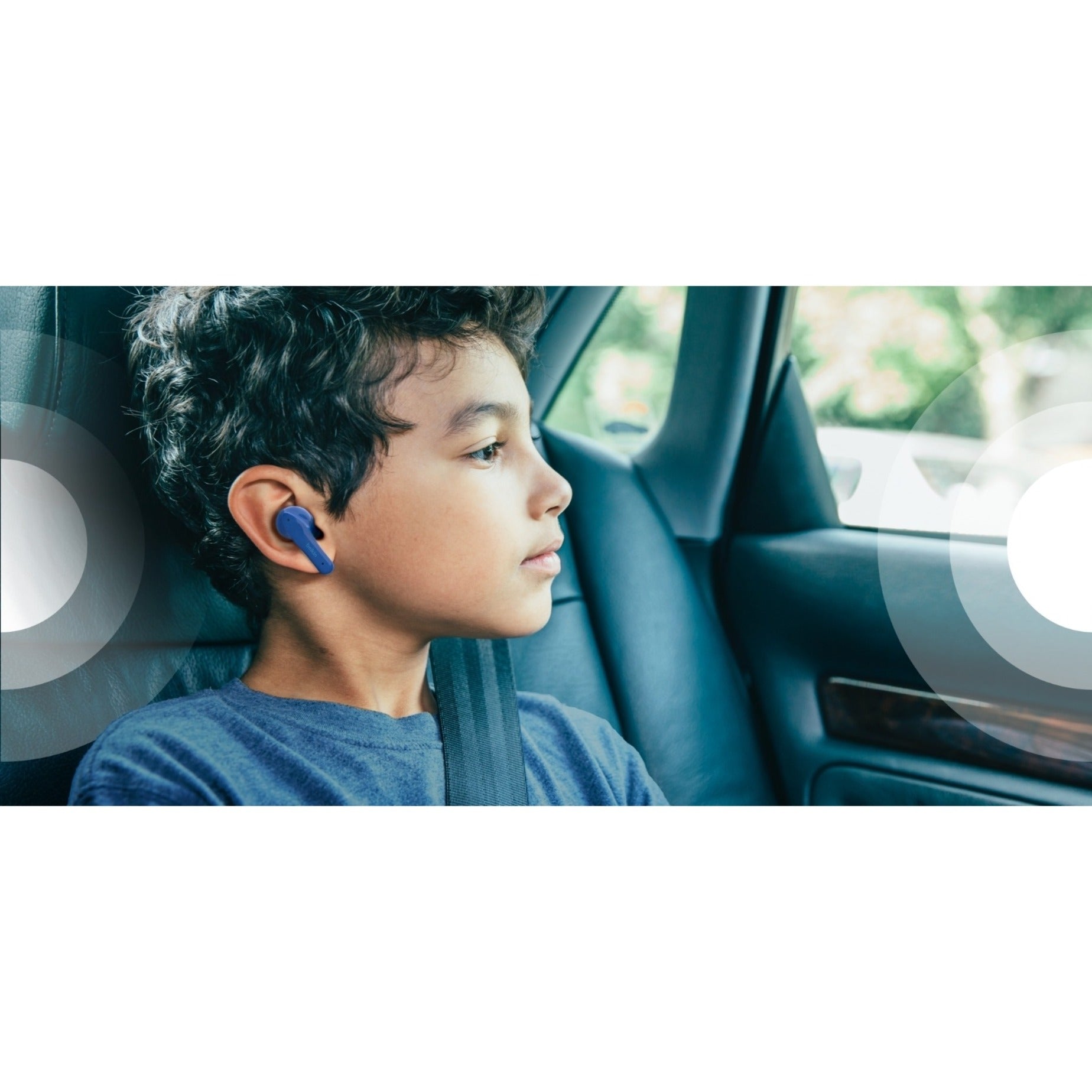 Belkin PAC003BTBL SOUNDFORM Nano Wireless Earbuds for Kids, Bluetooth 5.0, Blue, Sweat and Water Resistant