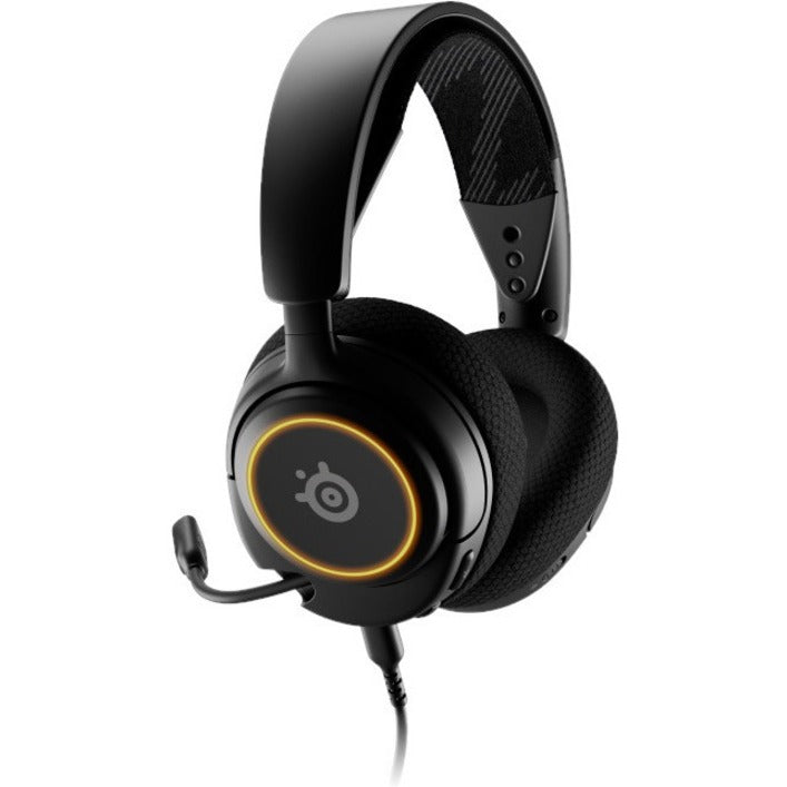 SteelSeries 61631 Arctis Nova 3 Gaming Headset, Comfortable, Durable, RGB Light, Deep Bass, Lightweight
