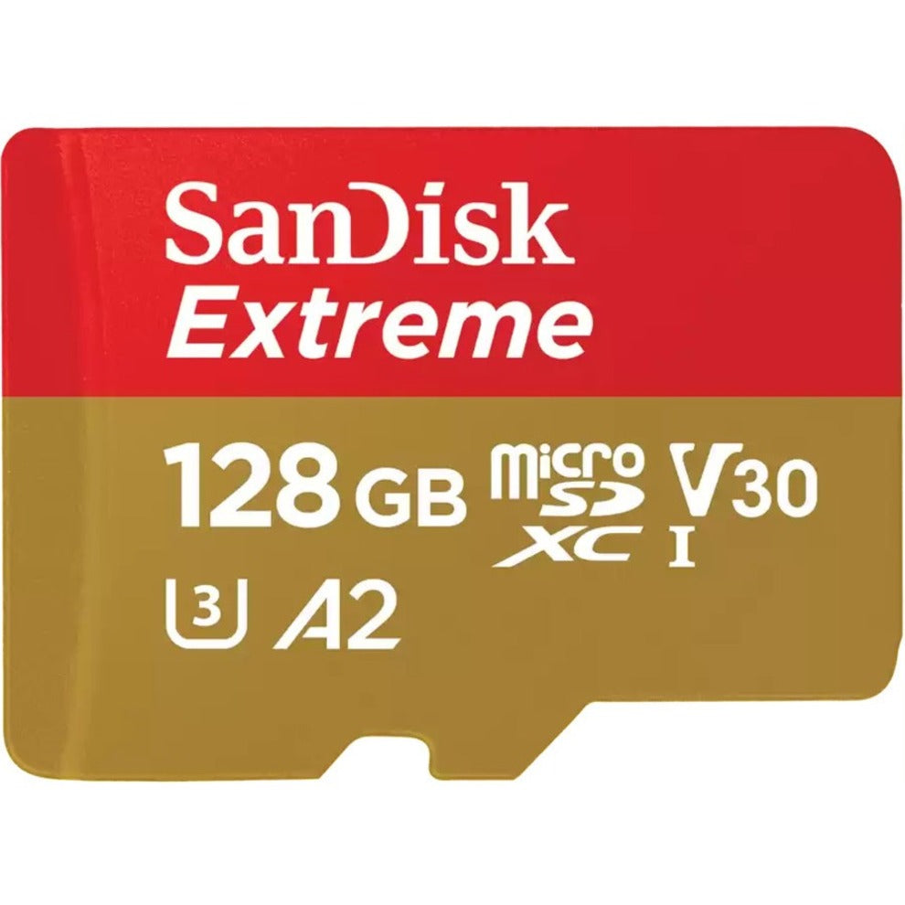 SanDisk SDSQXAA-128G-AN6MA Extreme microSDXC UHS-I Card, 128GB, V30, 190MB/s Read Speed, 90MB/s Write Speed, A2 Application Performance