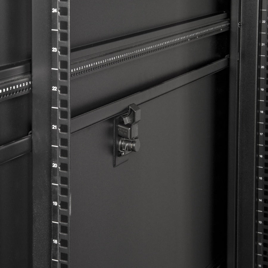 Rocstor Y10E007-B1 SolidRack R3100 Rack 42U Enclosure With Side Panels, Cable Management, Lockable Door, Black