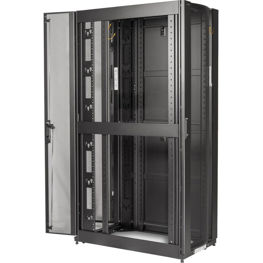 Rocstor Y10E007-B1 SolidRack R3100 Rack 42U Enclosure With Side Panels, Cable Management, Lockable Door, Black