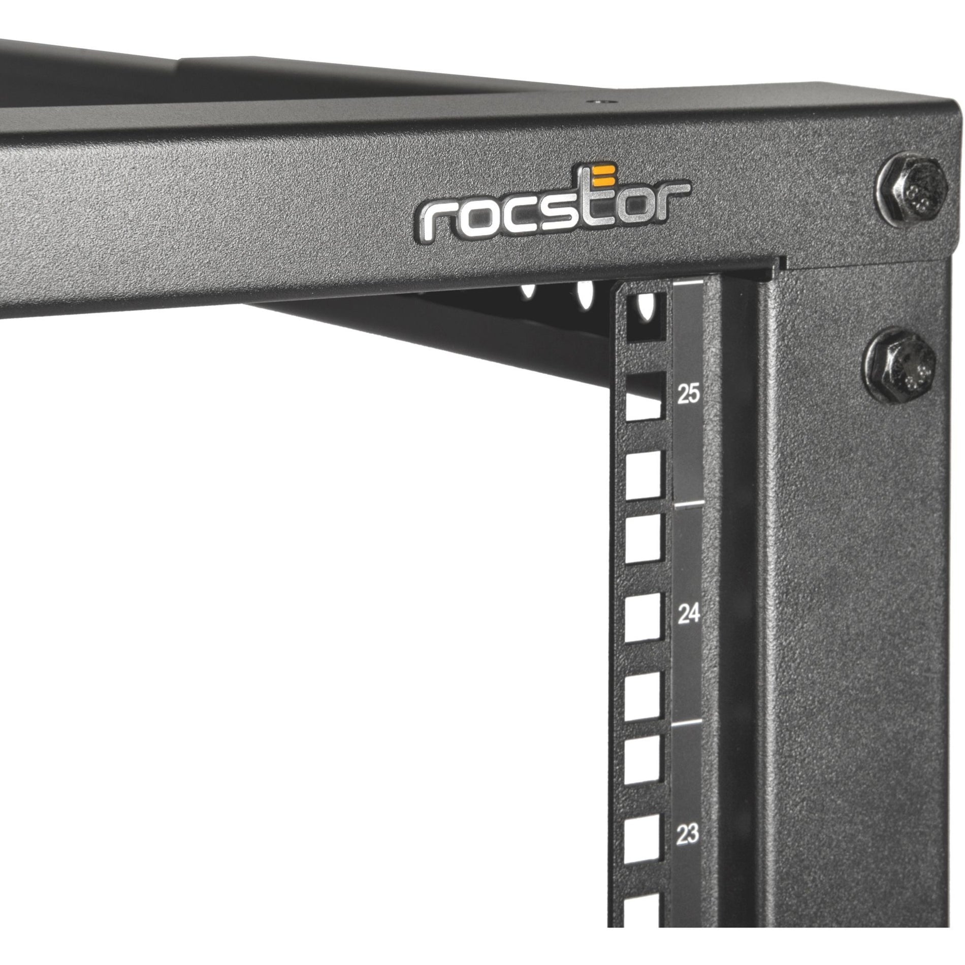 Rocstor Y10E009-B1 SolidRack Rack Frame, 25U Open Frame, Adjustable Depth, Black