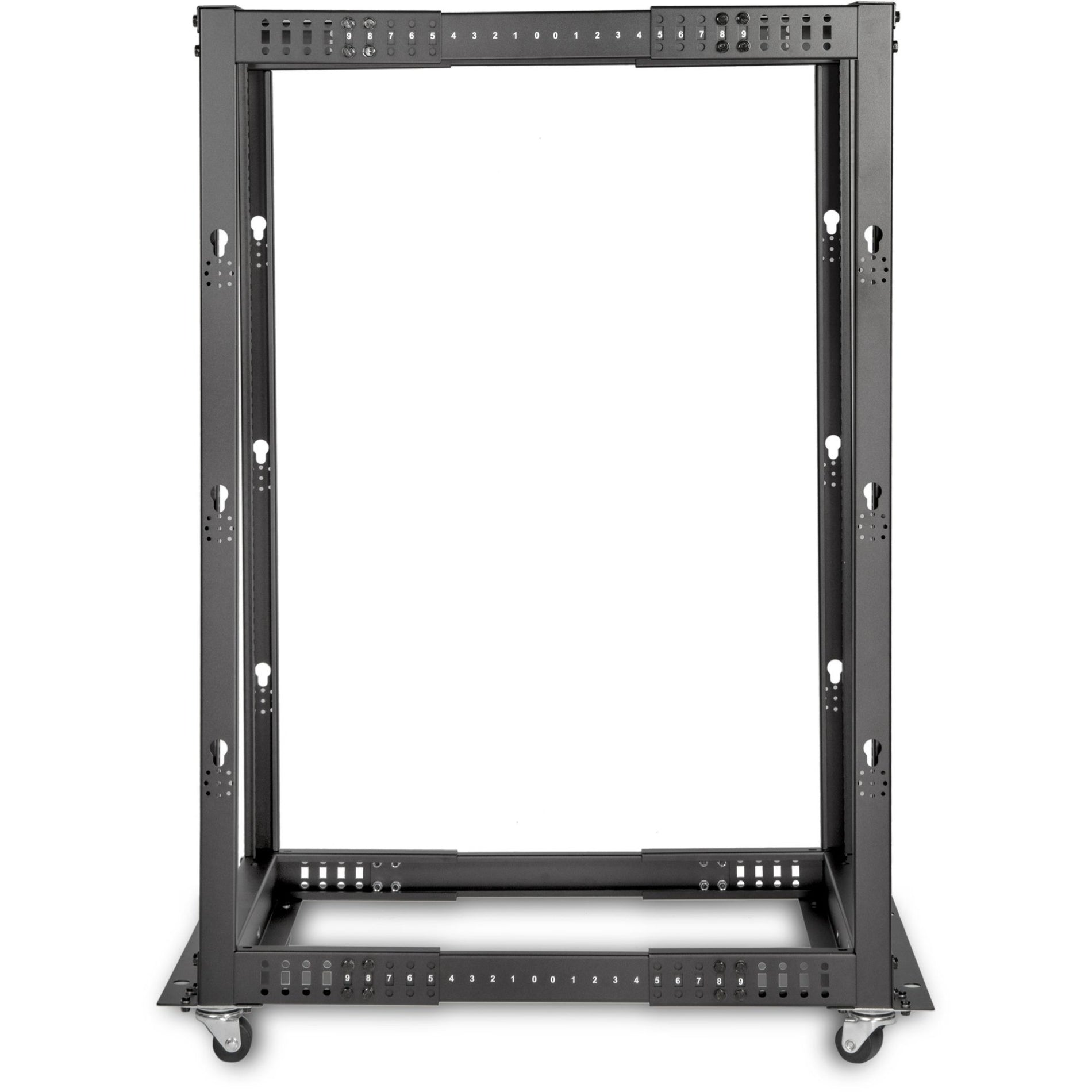 Rocstor Y10E009-B1 SolidRack Rack Frame 25U Open Frame Adjustable Depth Black
