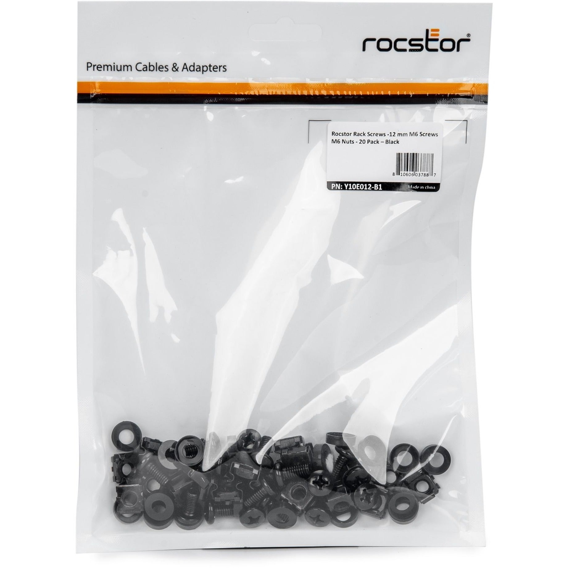 Rocstor Y10E012-B1 Screw, 20 Pack, Rust Resistant, Black