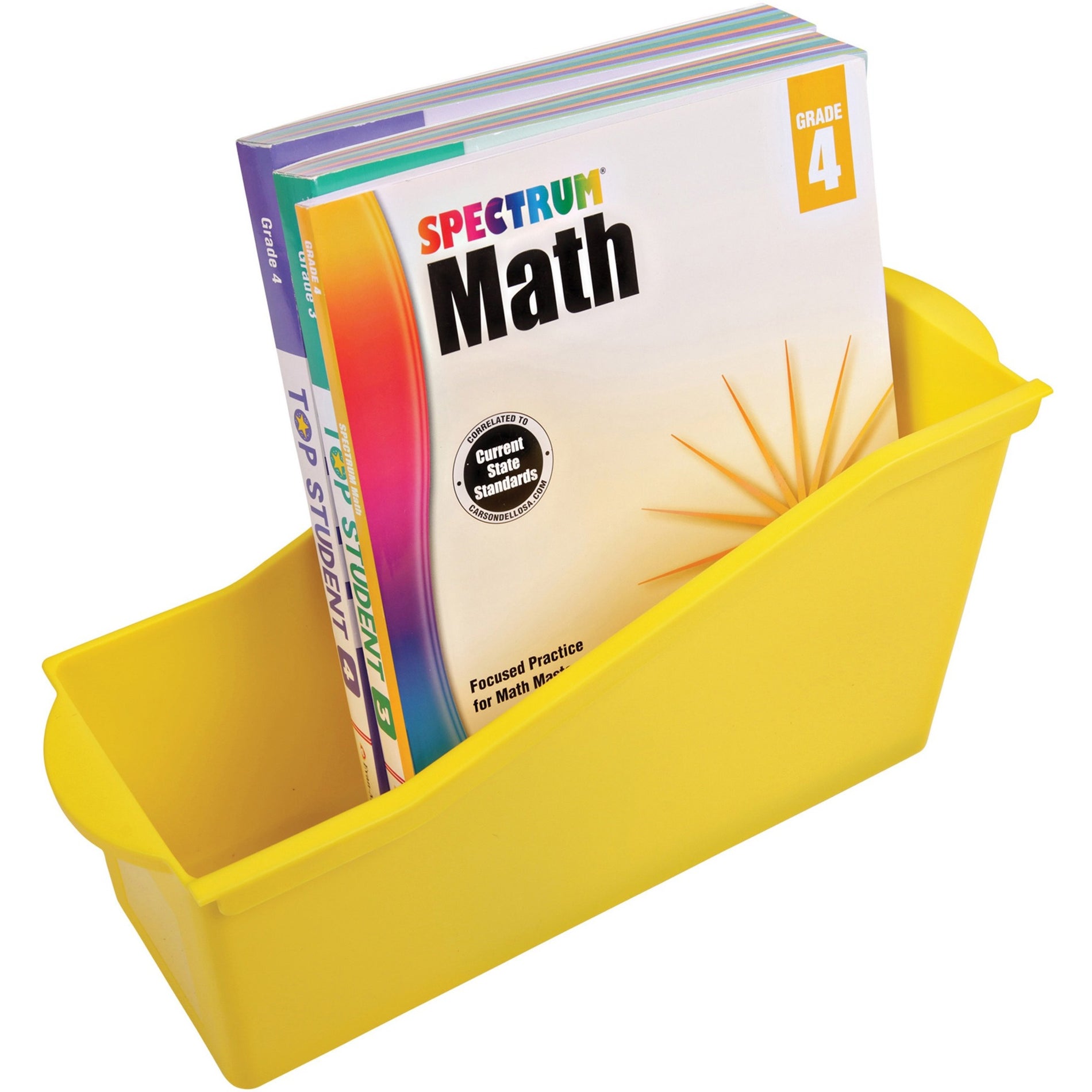 Deflecto Antimicrobial Kids Book Bin - Lightweight, Portable, Stackable - Yellow [Discontinued]